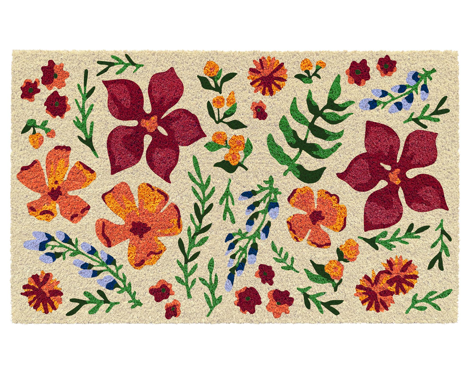 Limpiapiés Flores 45x75 cm D3-0