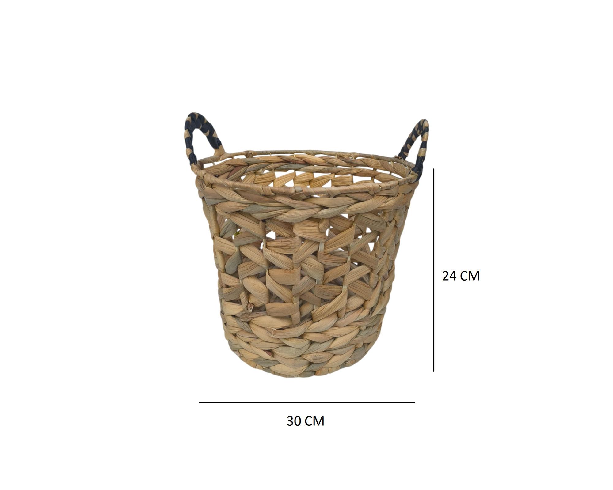 Canasto Fibra natural Asa rígida 30 cm-2