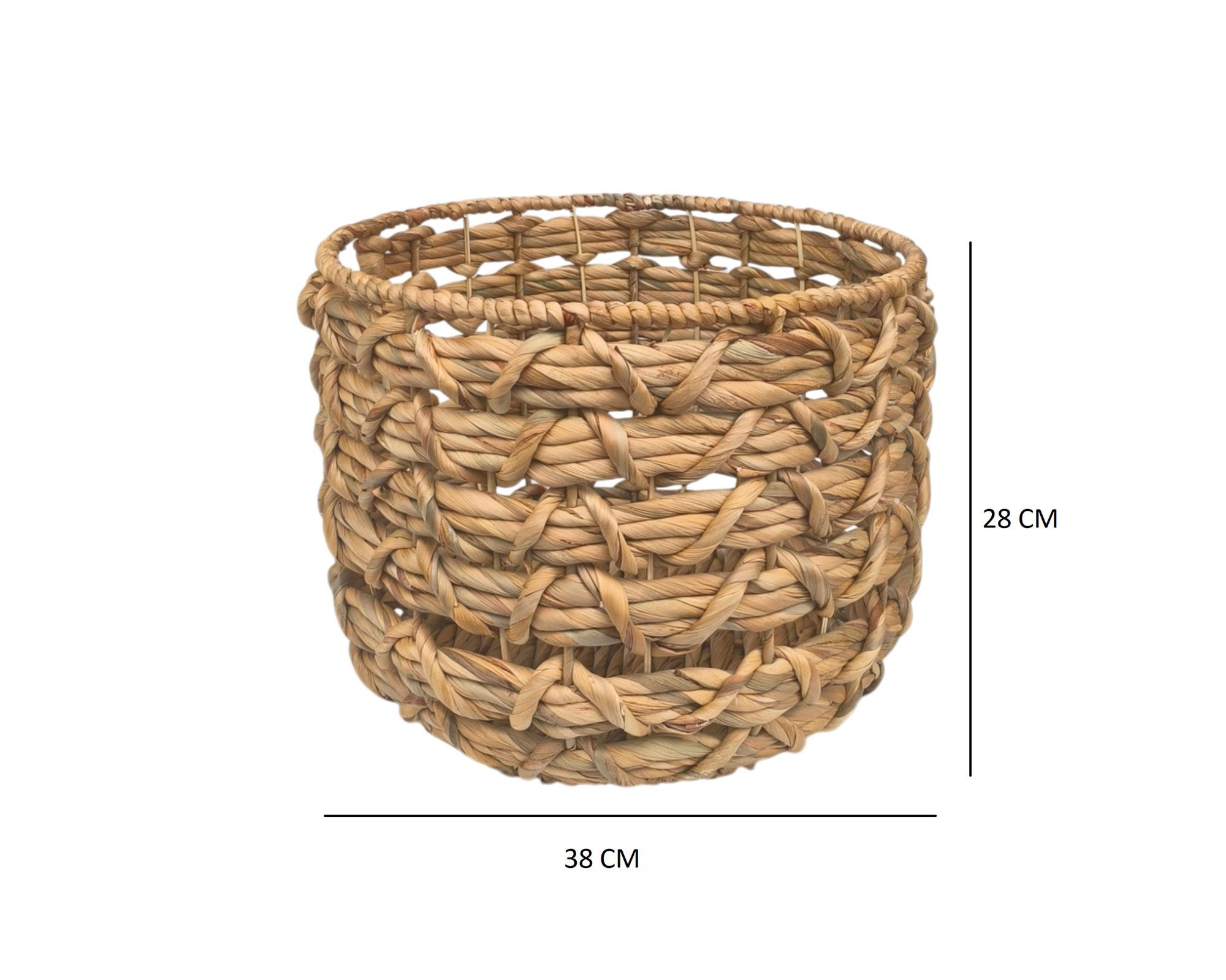 Canasto Fibra natural Tejido 38 cm-2