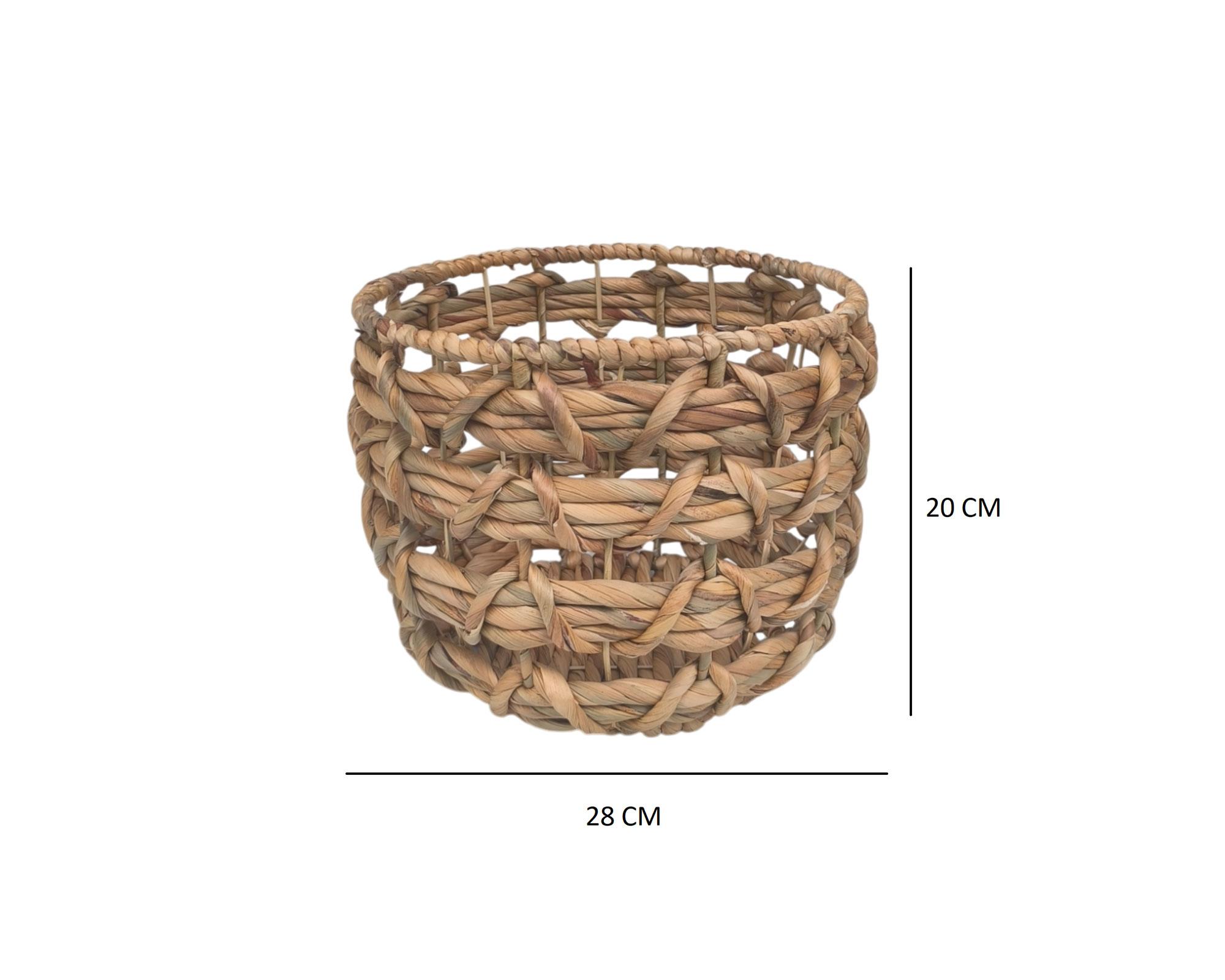 Canasto Fibra natural Tejido 28 cm-2