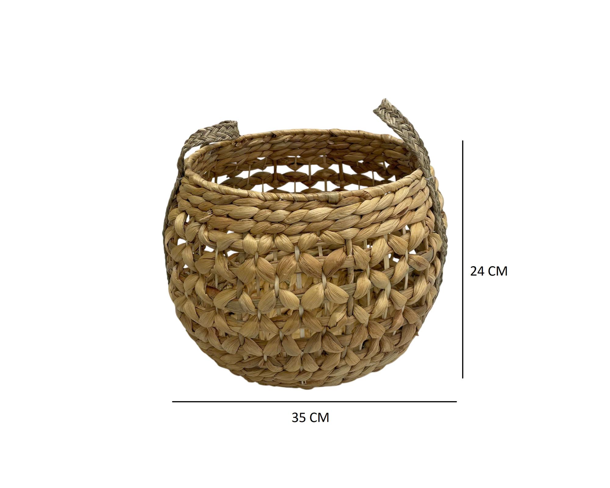 Canasto Fibra natural redondo 35 cm-2
