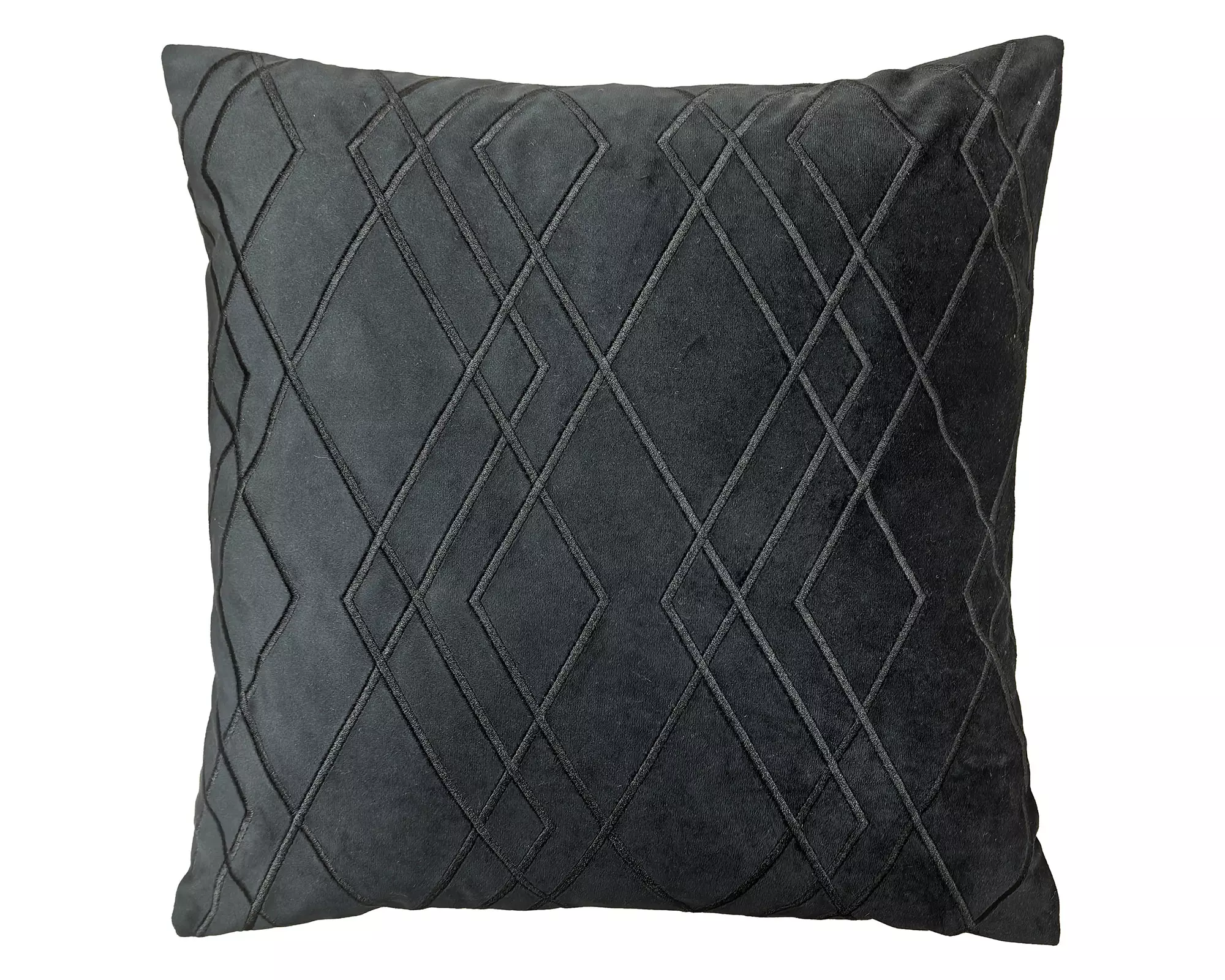 Cojín textura diamante negro 45x45 cm-0