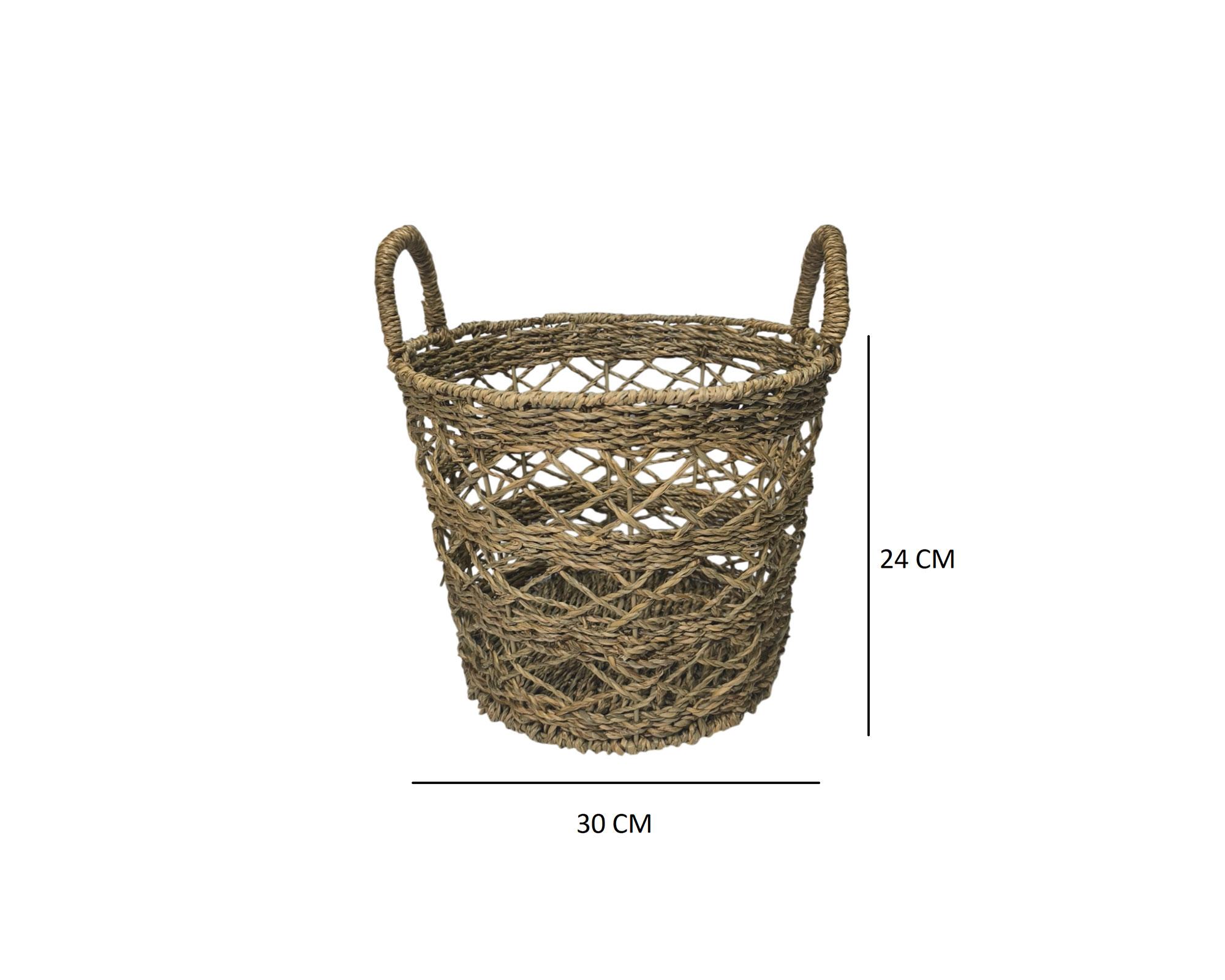 Canasto Fibra natural Calado 30 cm-2