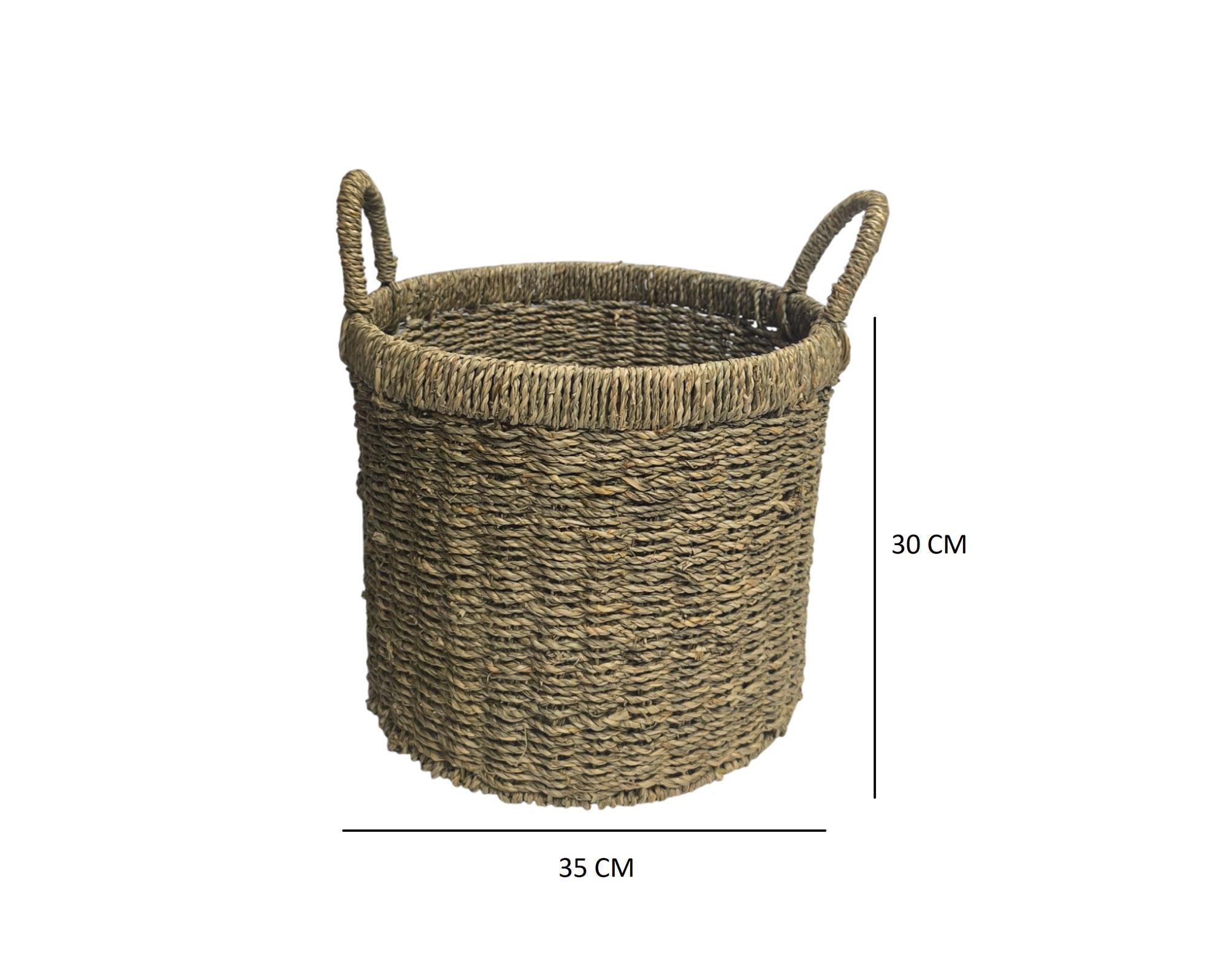 Canasto Fibra natural borde L-2