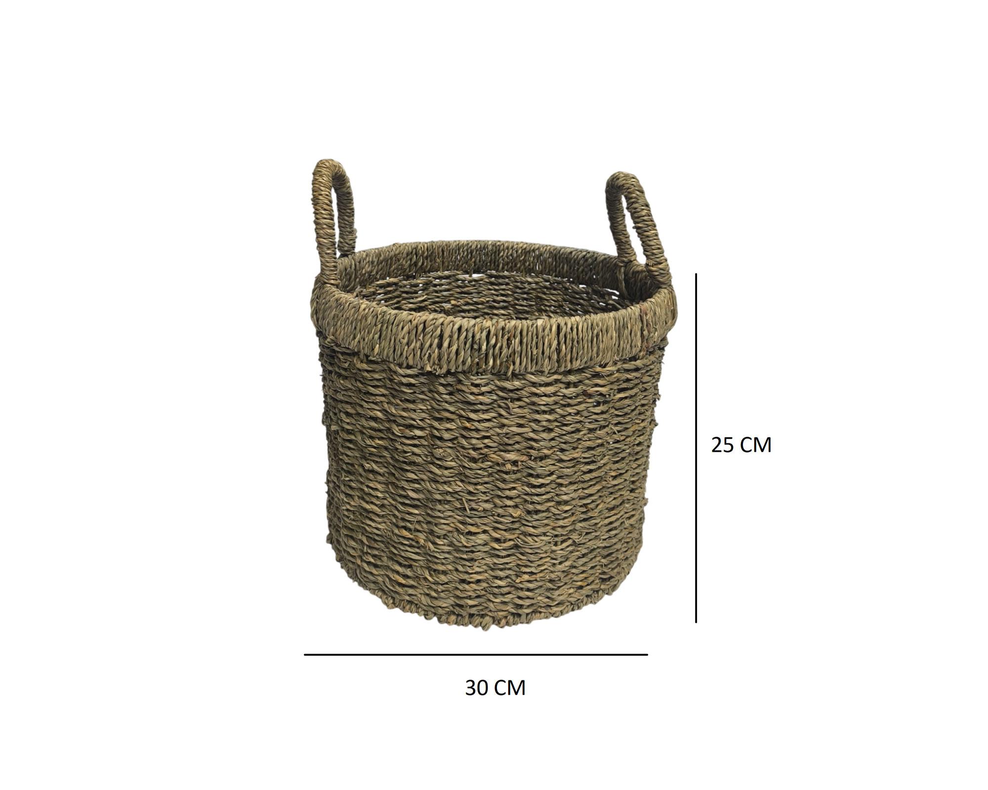 Canasto Fibra natural Bordes 30 cm-2
