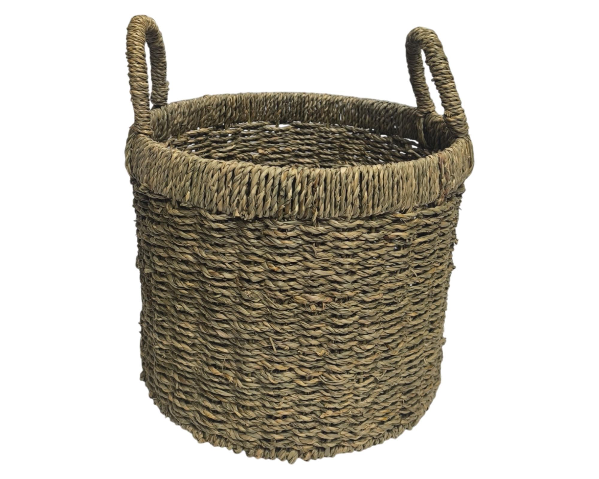 Canasto Fibra natural Bordes 30 cm-1