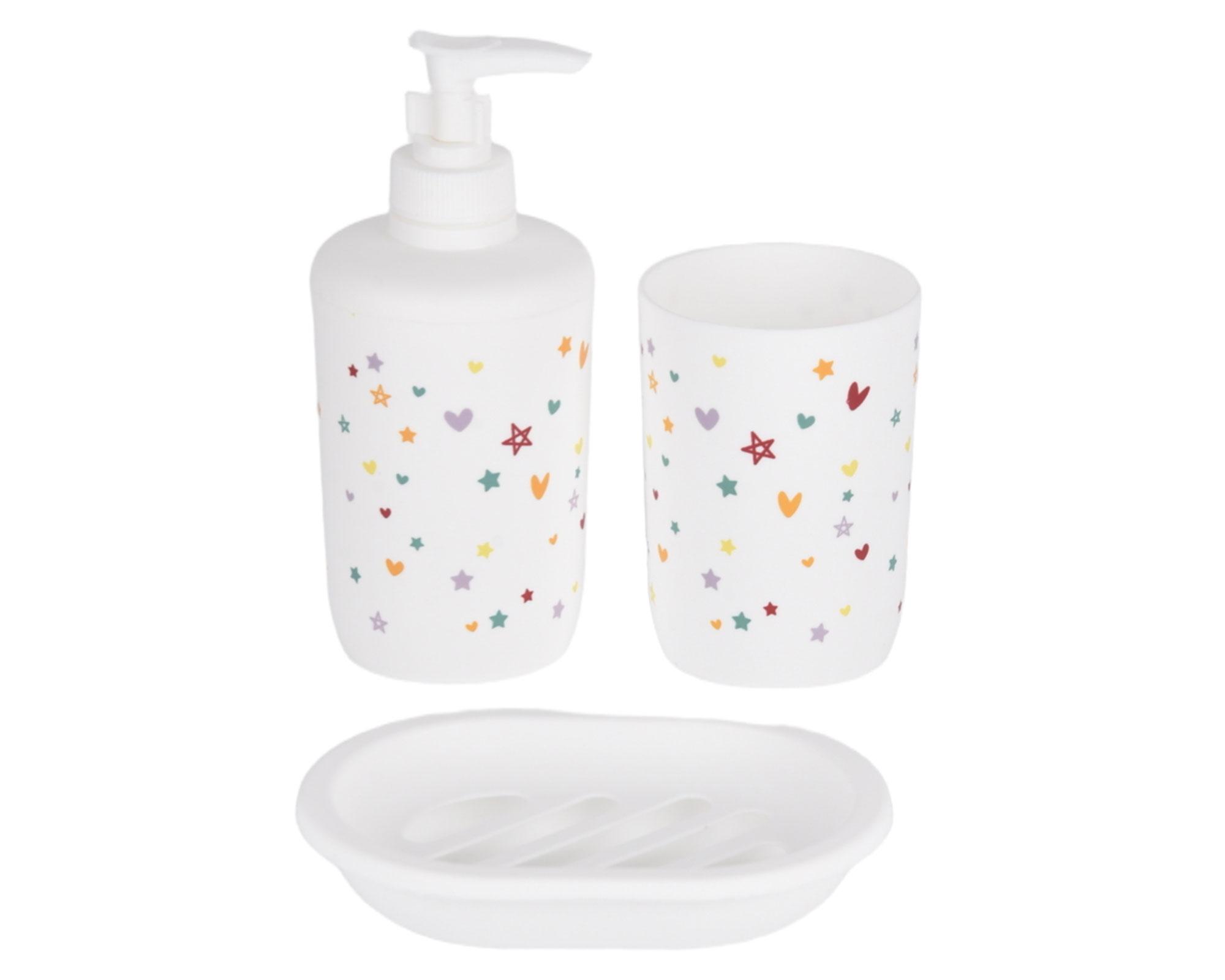 Set accesorios baño Corazones 3 piezas-0
