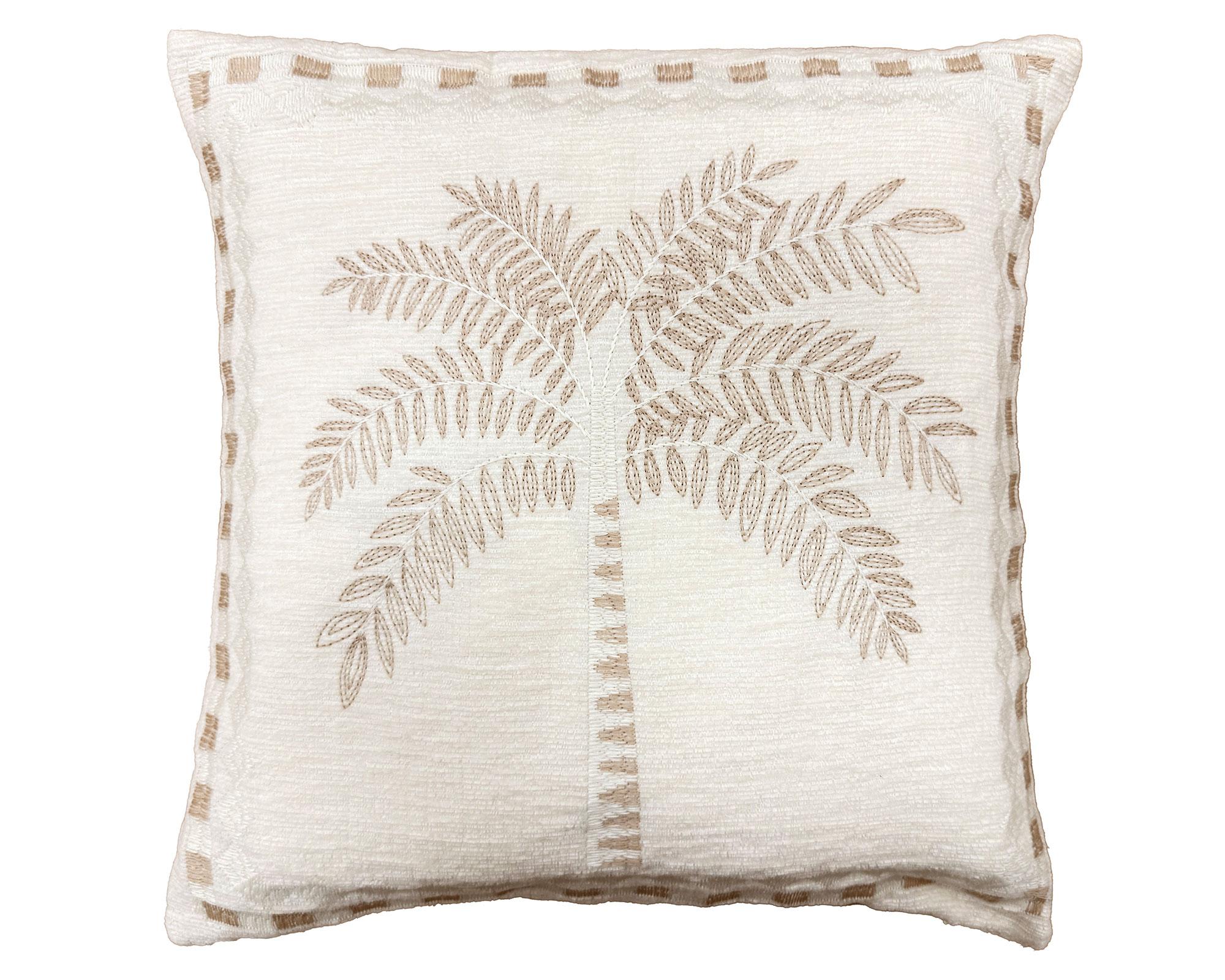 Cojín bordado palmera 45x45 cm-0