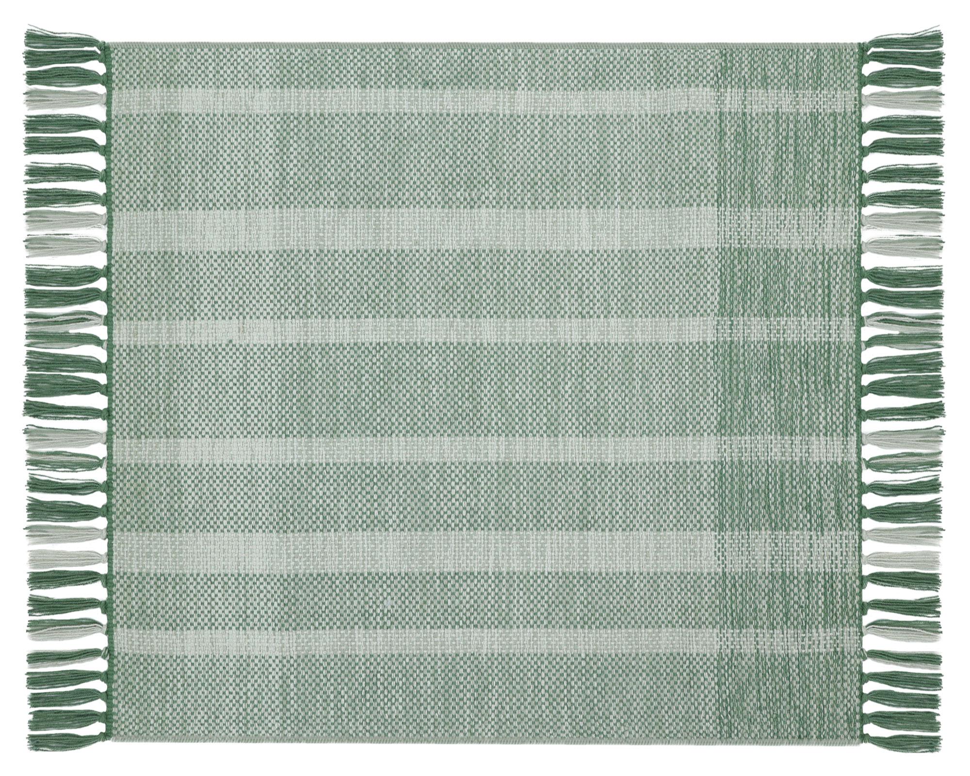 Alfombra Tejida verde 60x90 cm-0