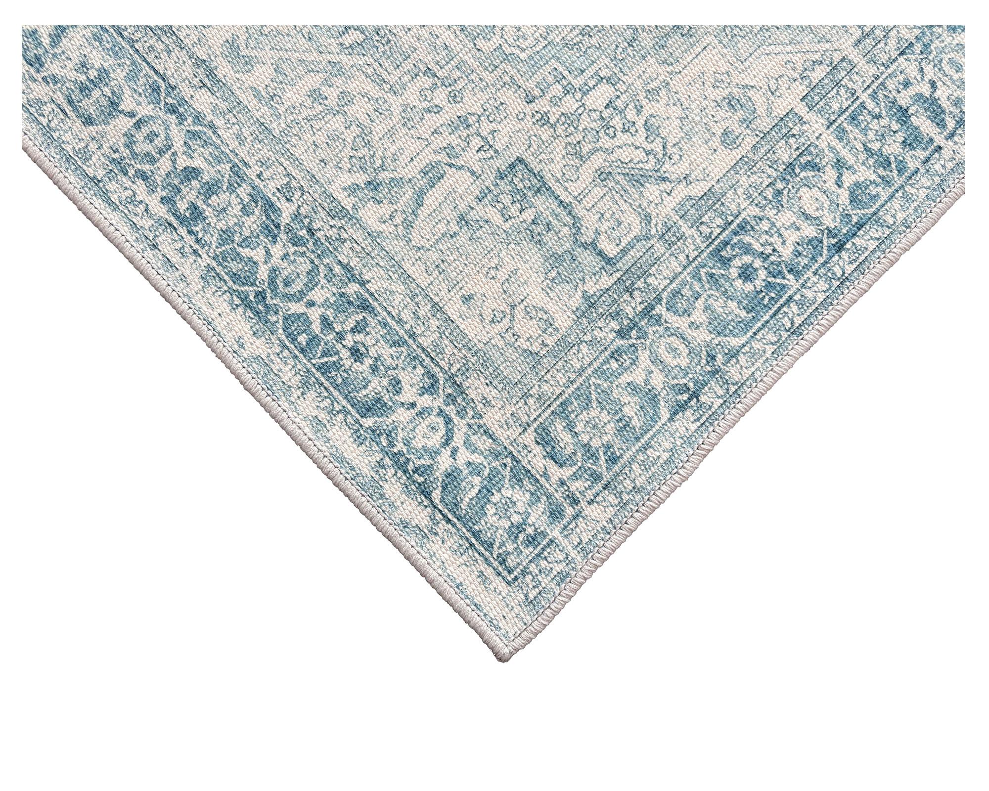 Alfombra Vintage azul 60x90 cm-3
