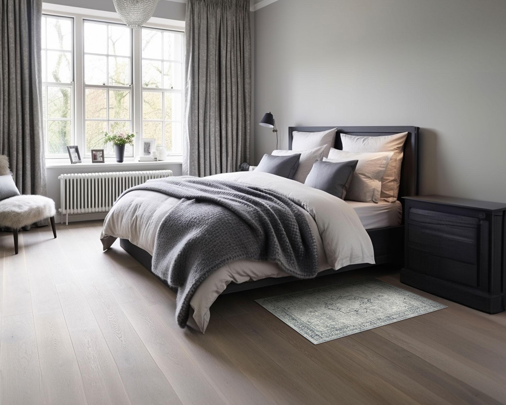 Alfombra Vintage gris 60x90 cm-7
