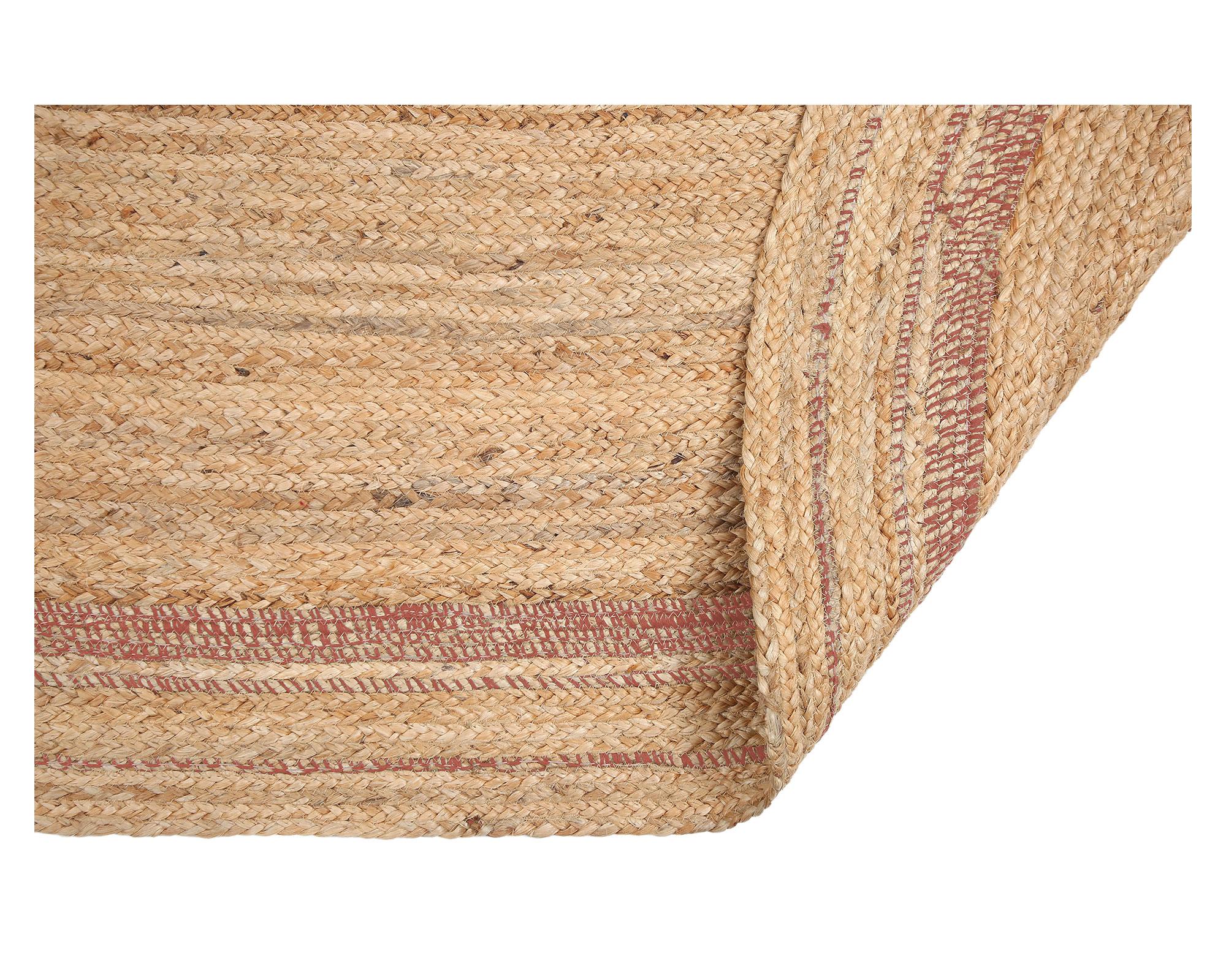 Alfombra yute oval línea 240x150 cm terracota-2