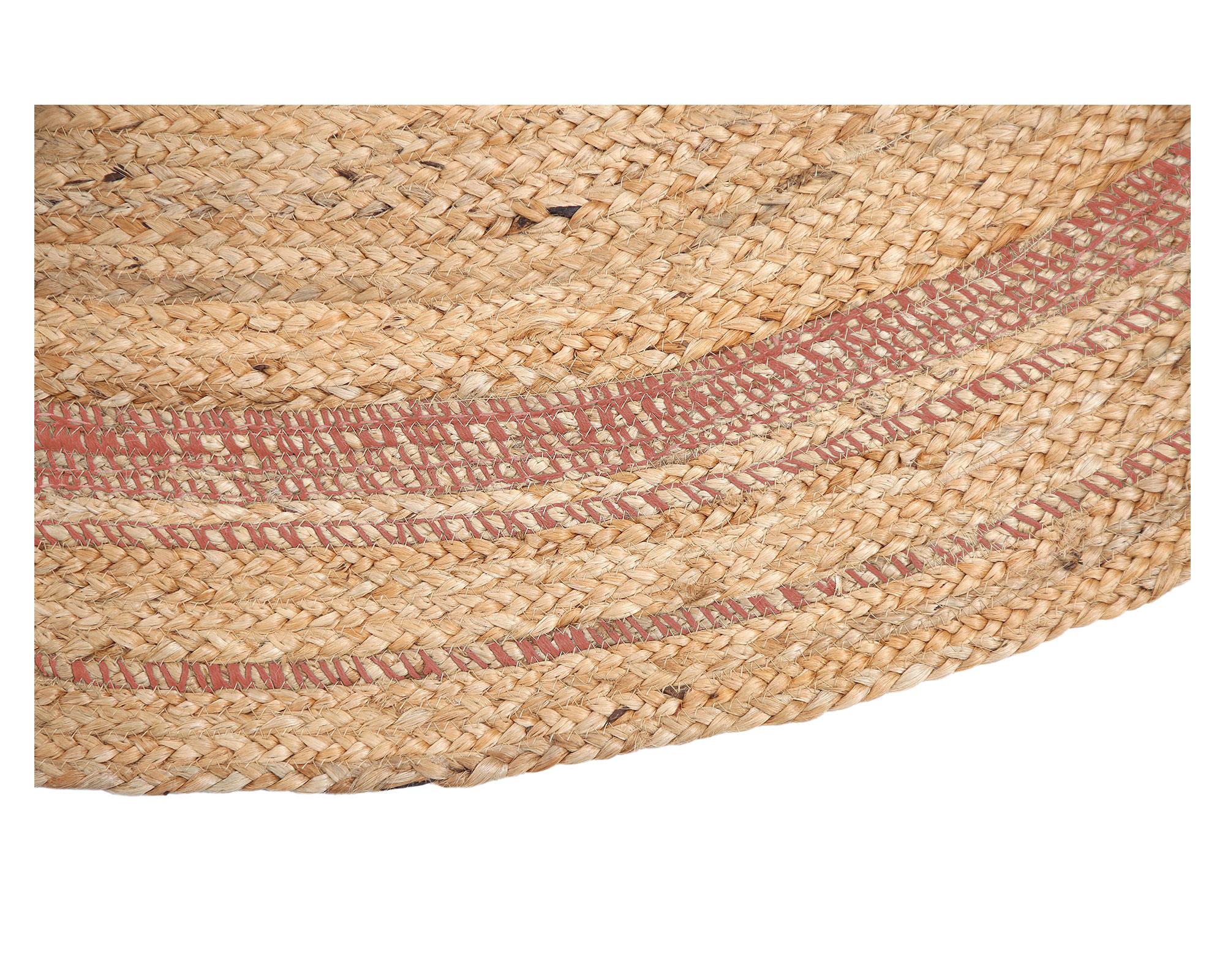 Alfombra yute oval línea 240x150 cm terracota-3