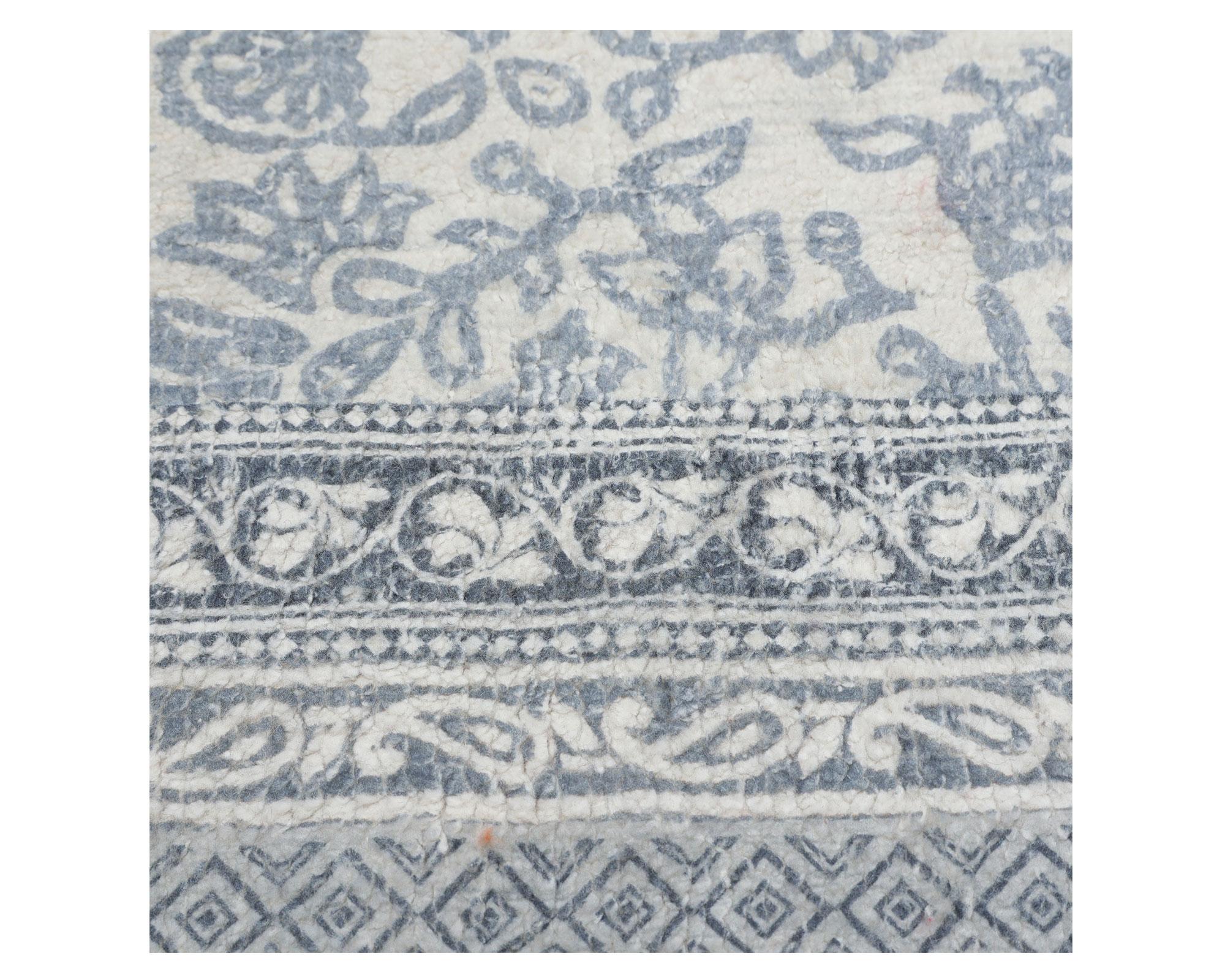 Alfombra Pint floral azul 160x220 cm-2