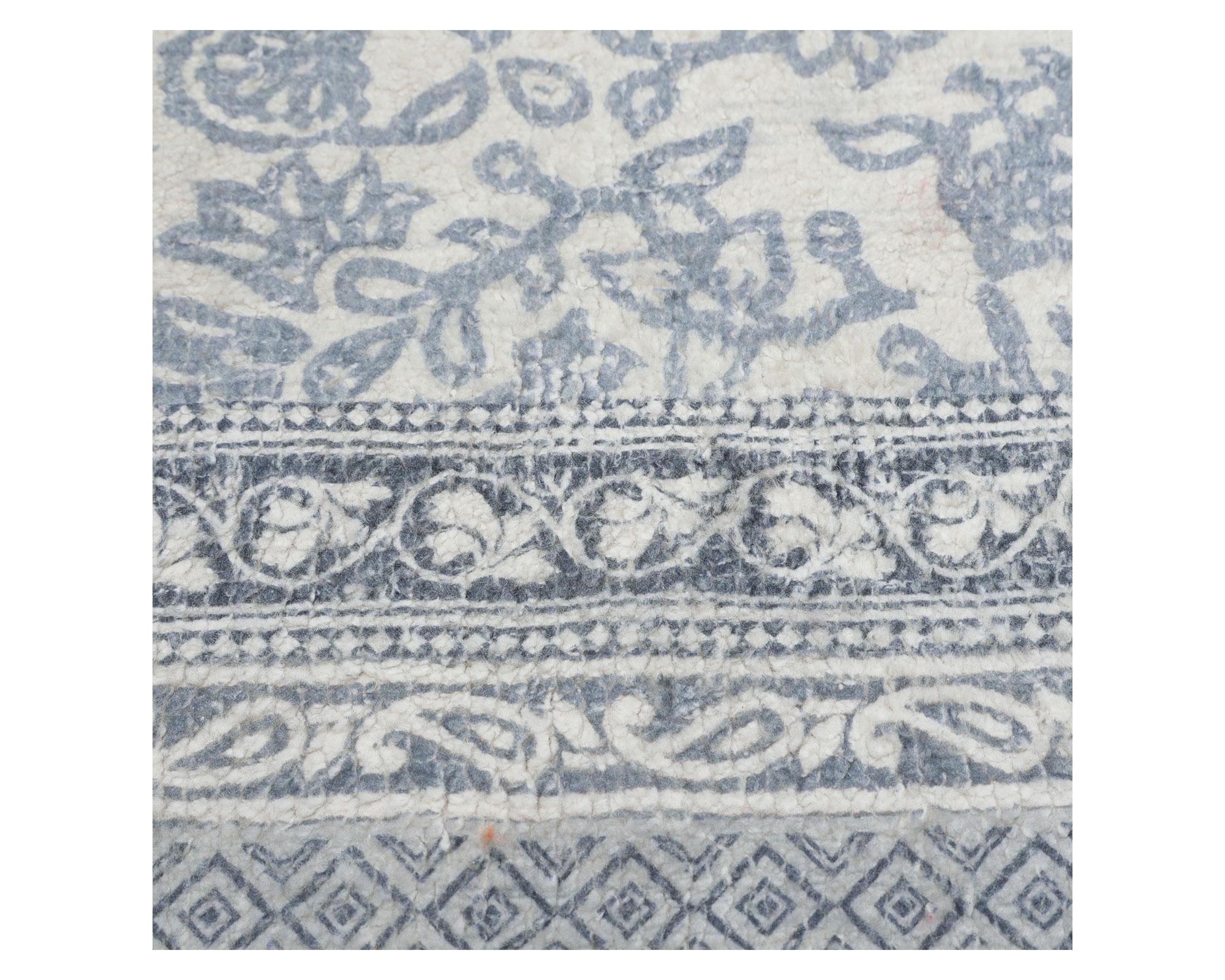 Alfombra Pint floral azul 160x220 cm-3