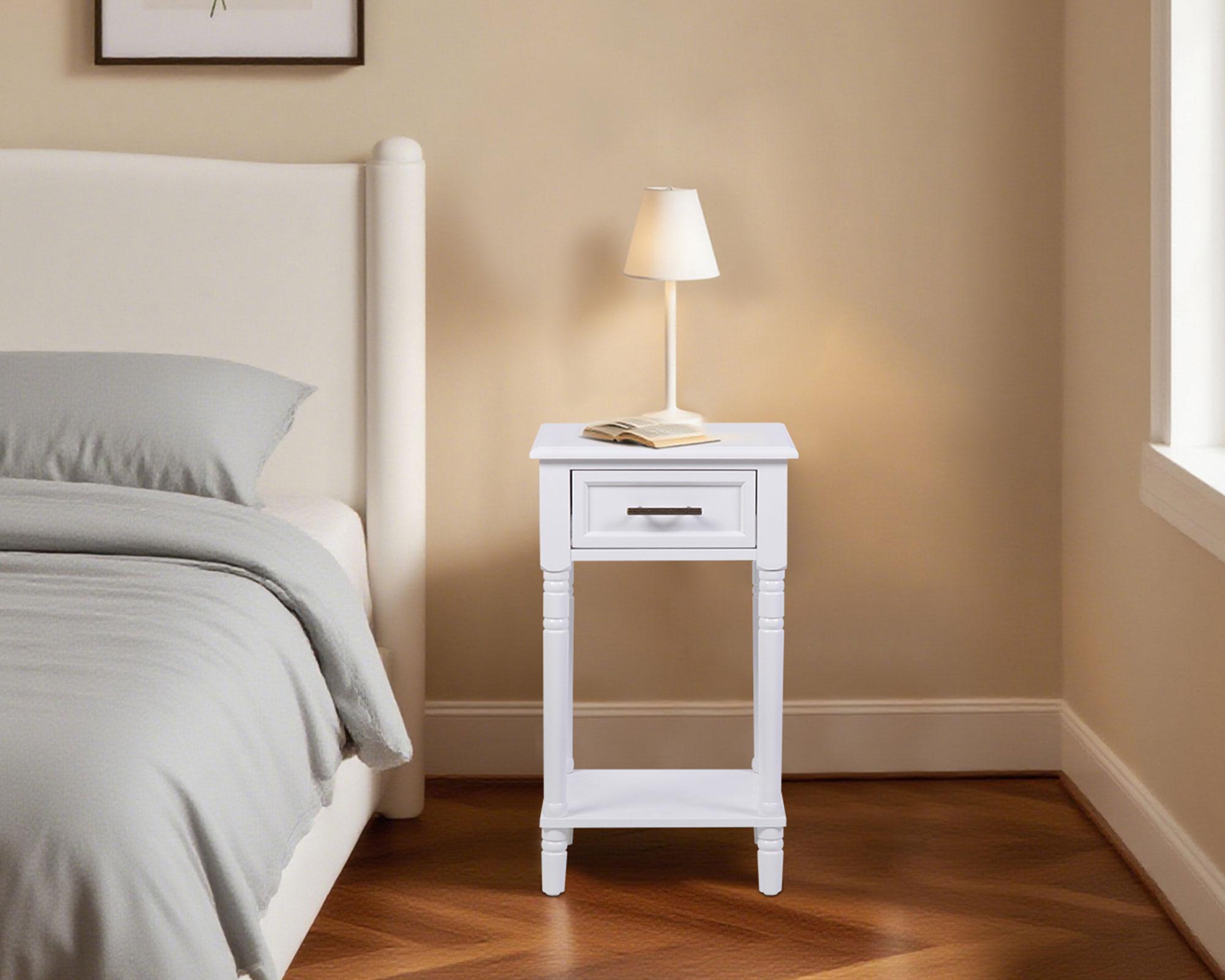 Velador Fermo blanco 1 cajón-9