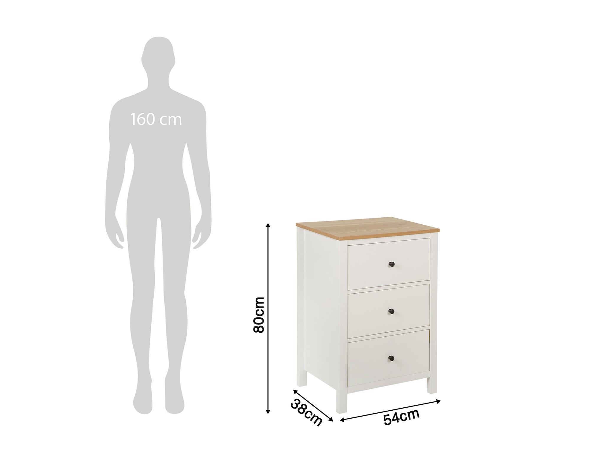 Velador New provenzal blanco 3 cajones-7