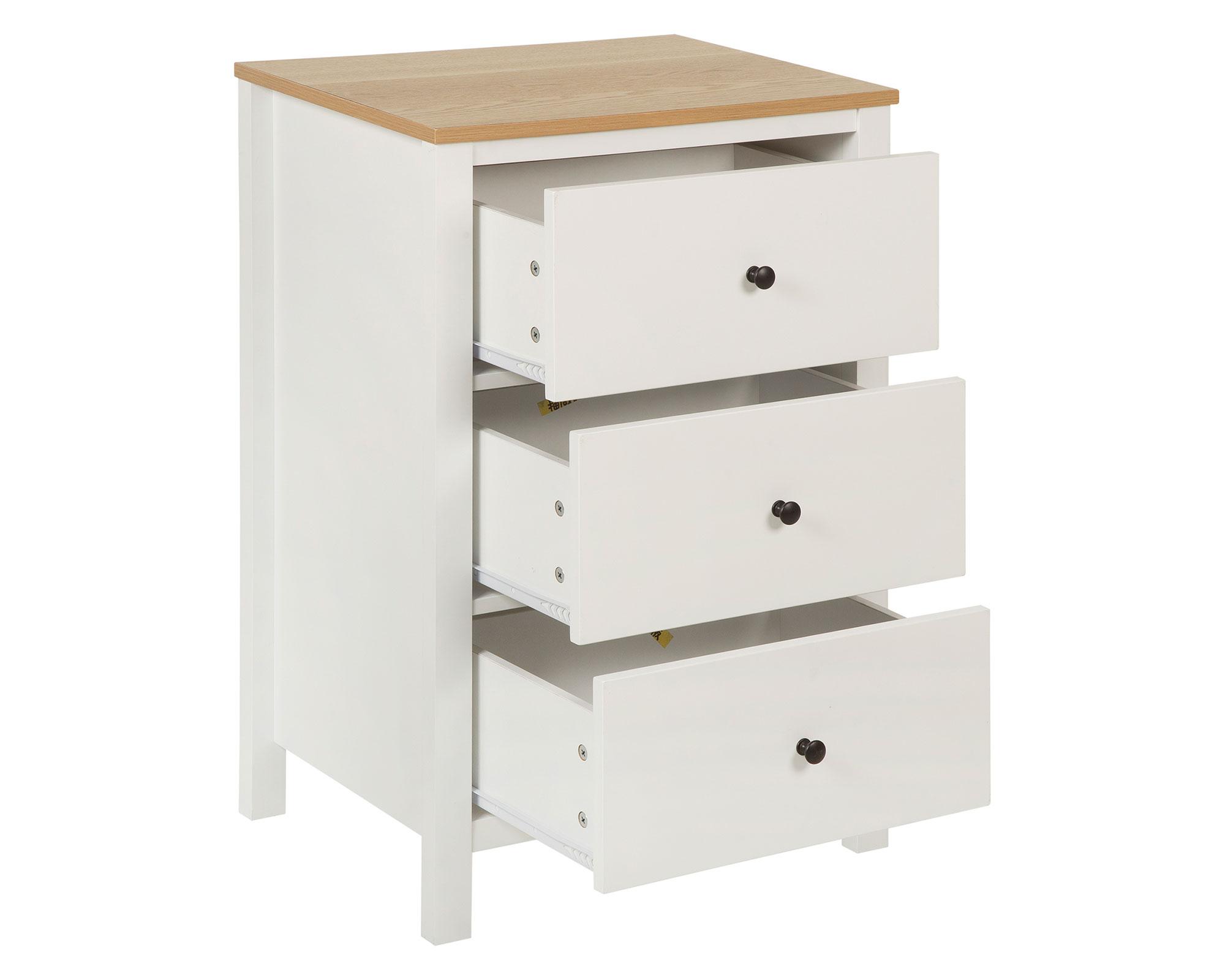 Velador New provenzal blanco 3 cajones-2