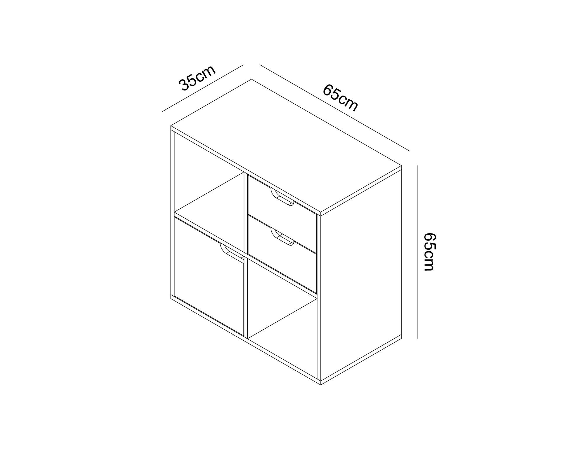 Estante Leo natural 1 puerta 2 cajones-10