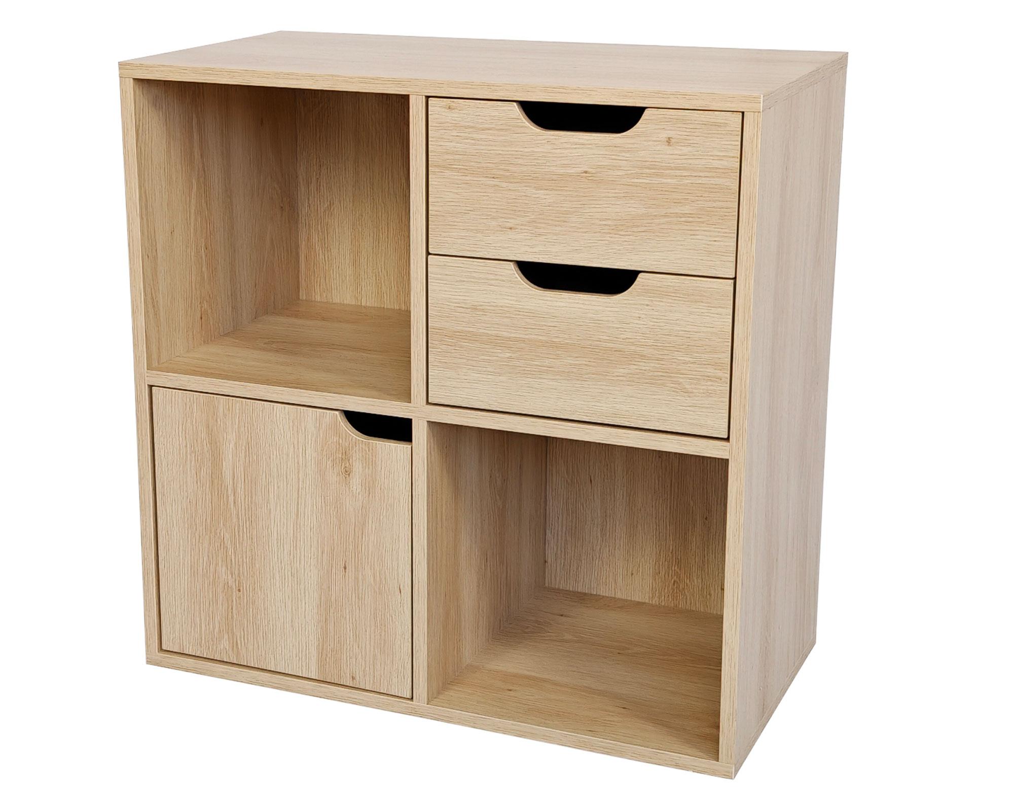 Estante Leo natural 1 puerta 2 cajones-3