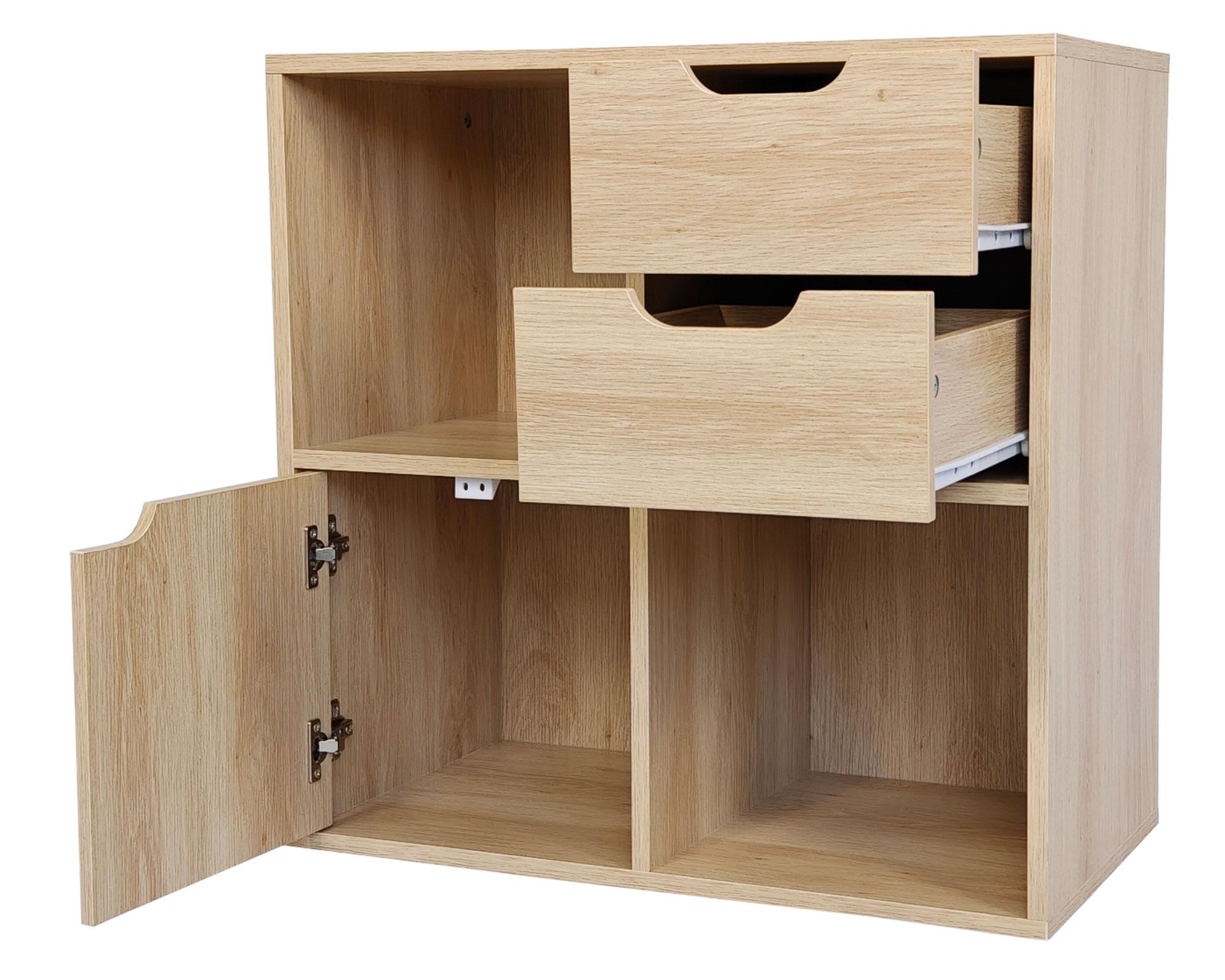 Estante Leo natural 1 puerta 2 cajones-6