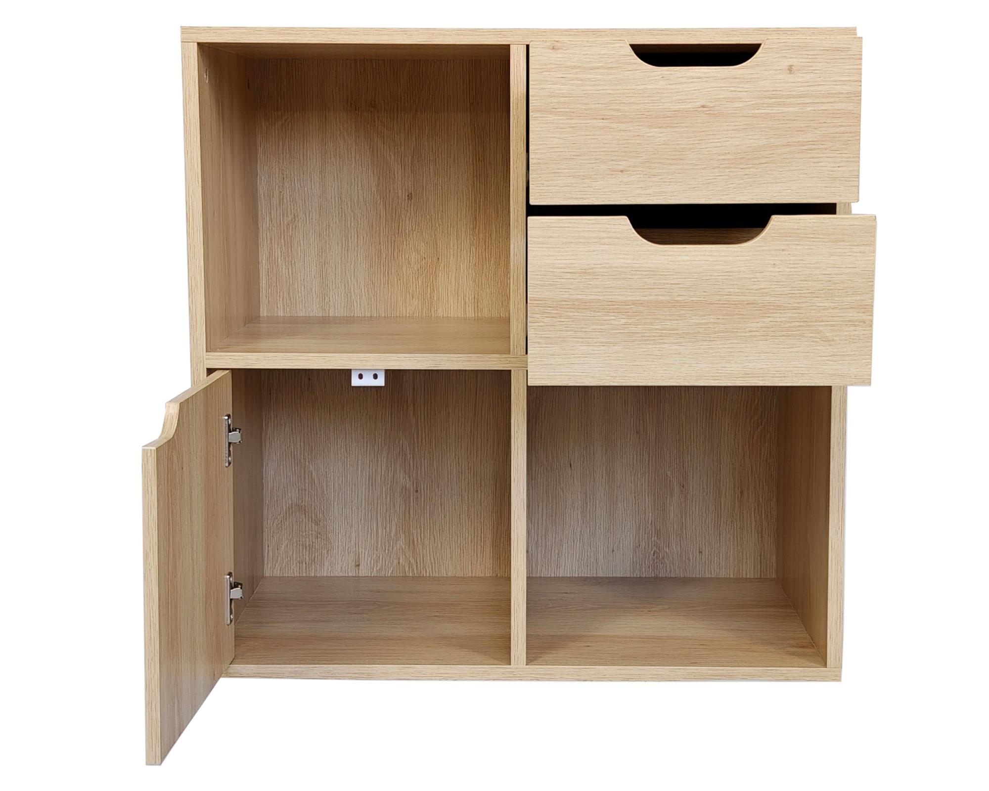 Estante Leo natural 1 puerta 2 cajones-4