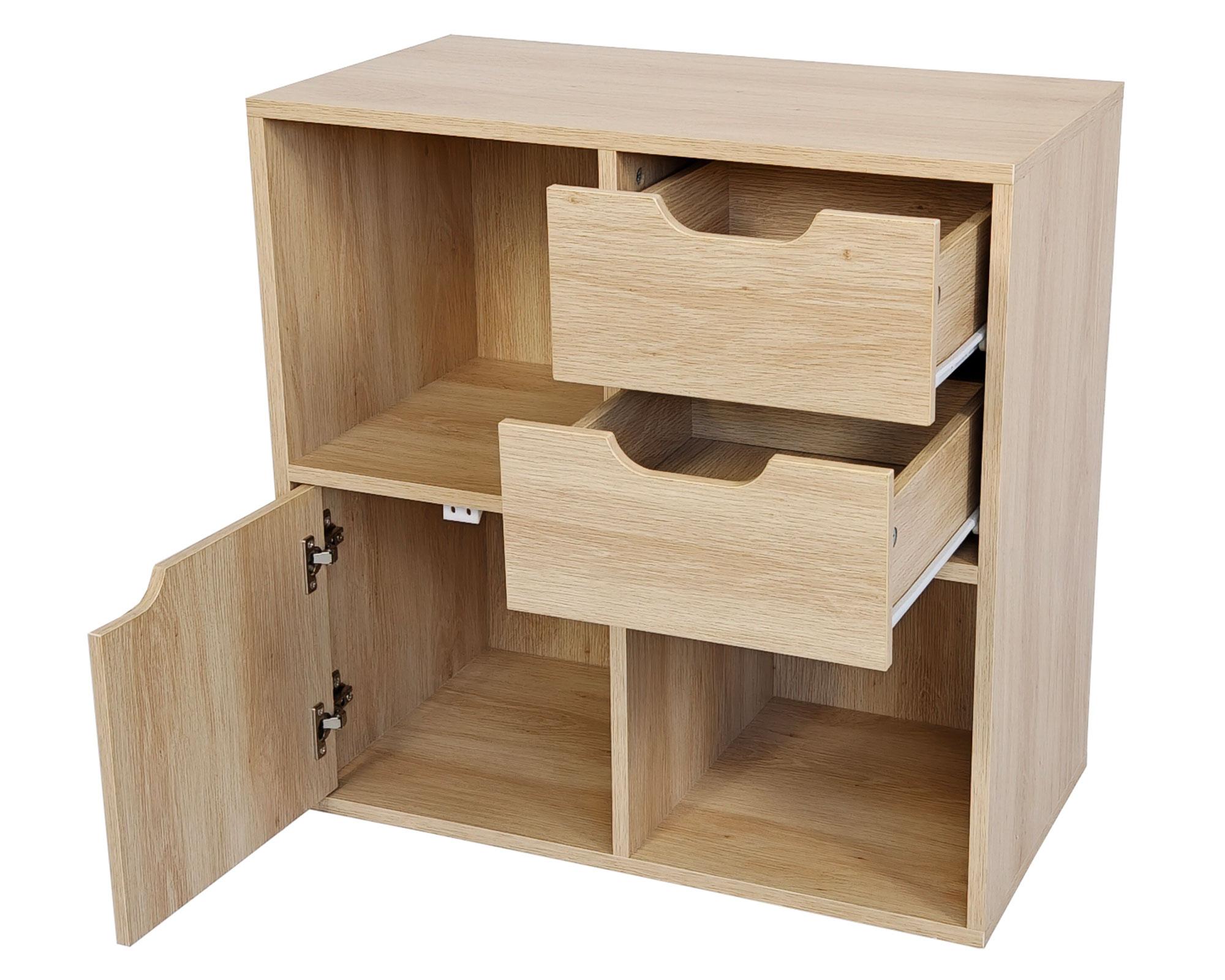 Estante Leo natural 1 puerta 2 cajones-5