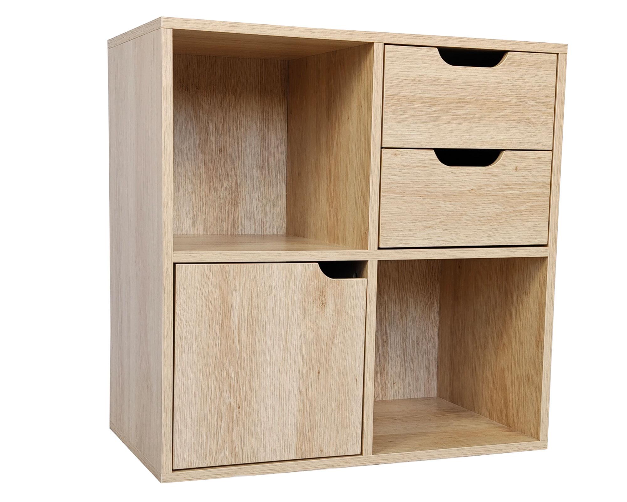 Estante Leo natural 1 puerta 2 cajones-2