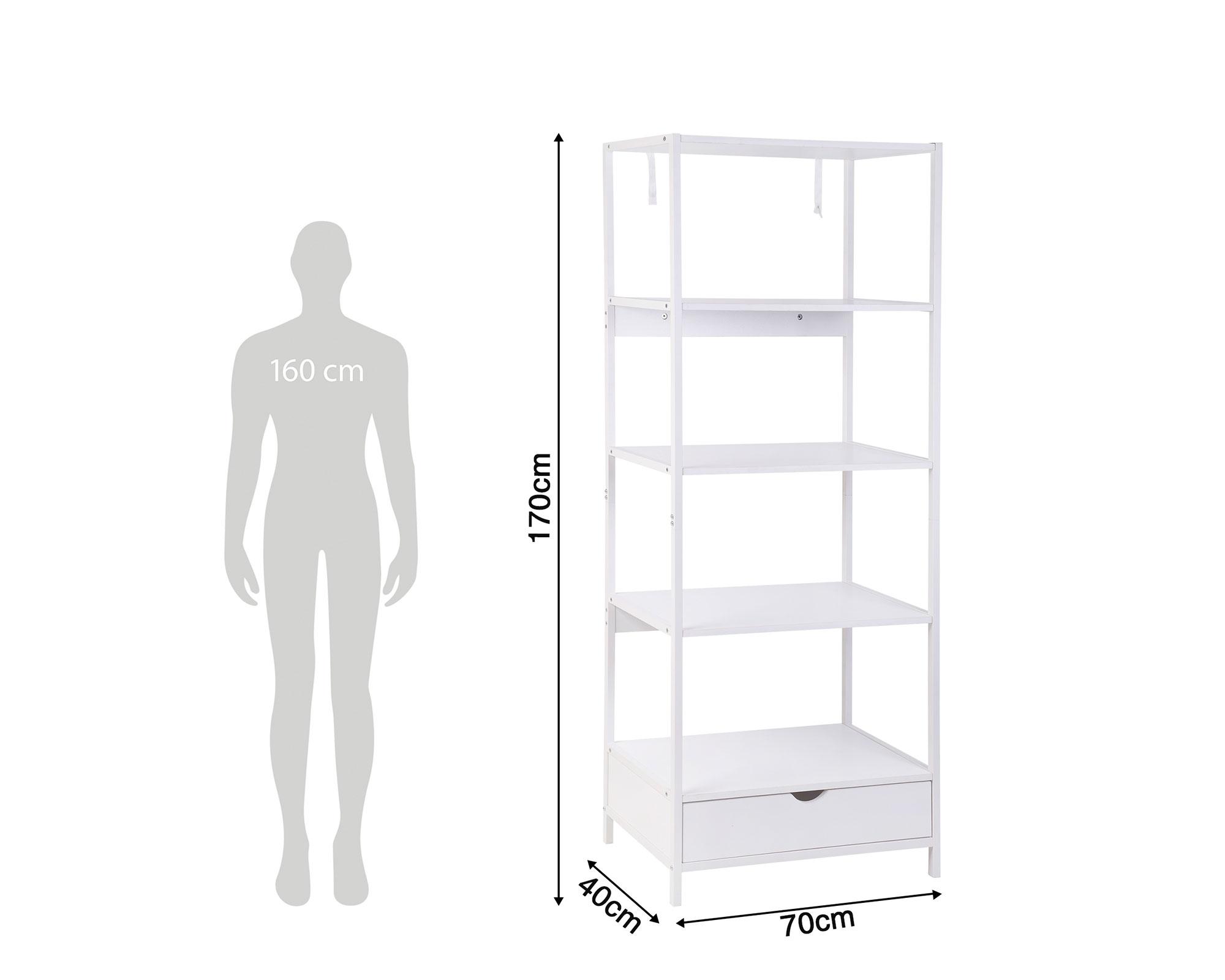 Repisa Oregón blanco 1 cajón-9