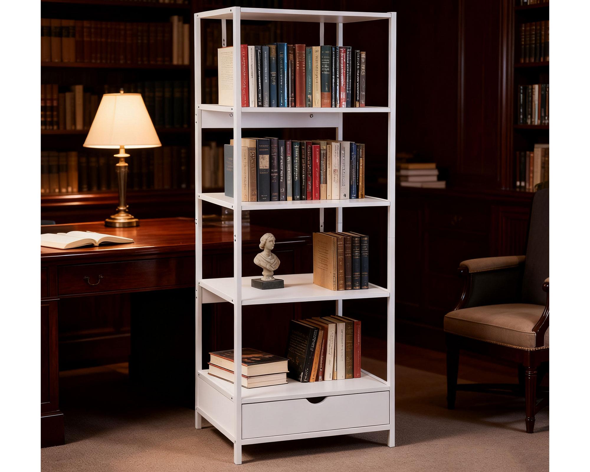 Repisa Oregón blanco 1 cajón-8