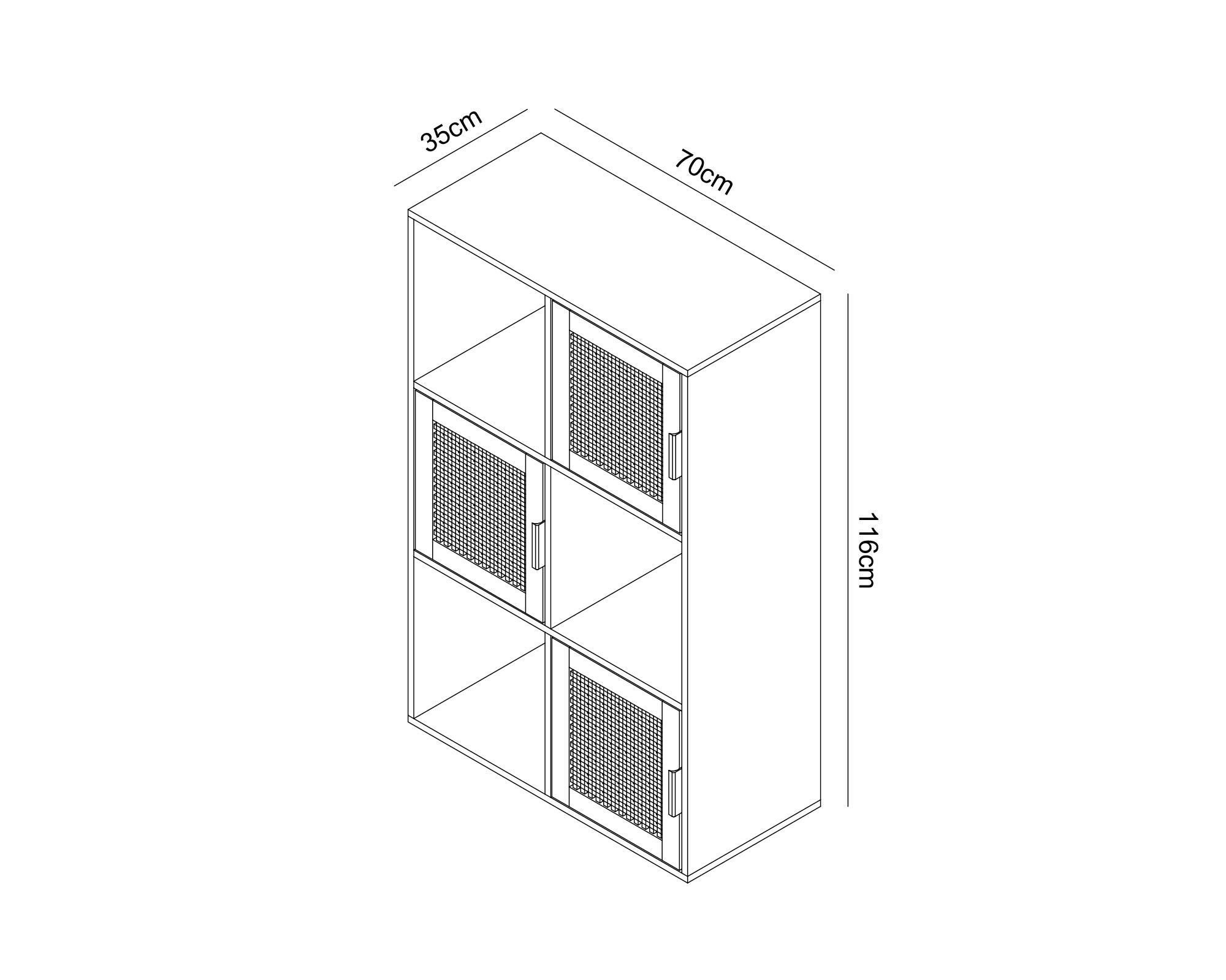 Estante Bali ratán 3 puertas 3 espacios-6