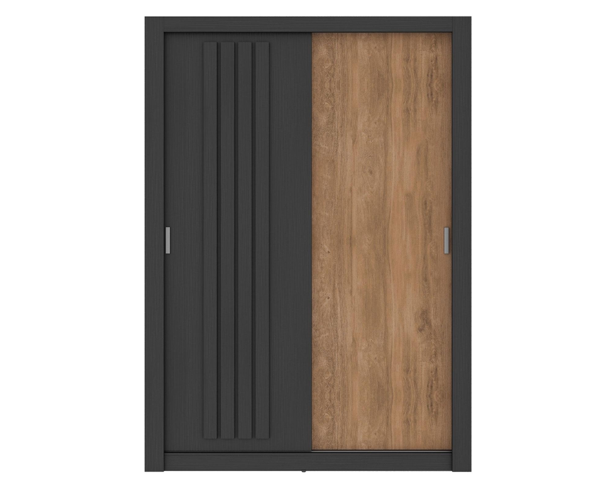 Clóset 2 puertas Bristol negro/freijo 206x120x46 cm-0