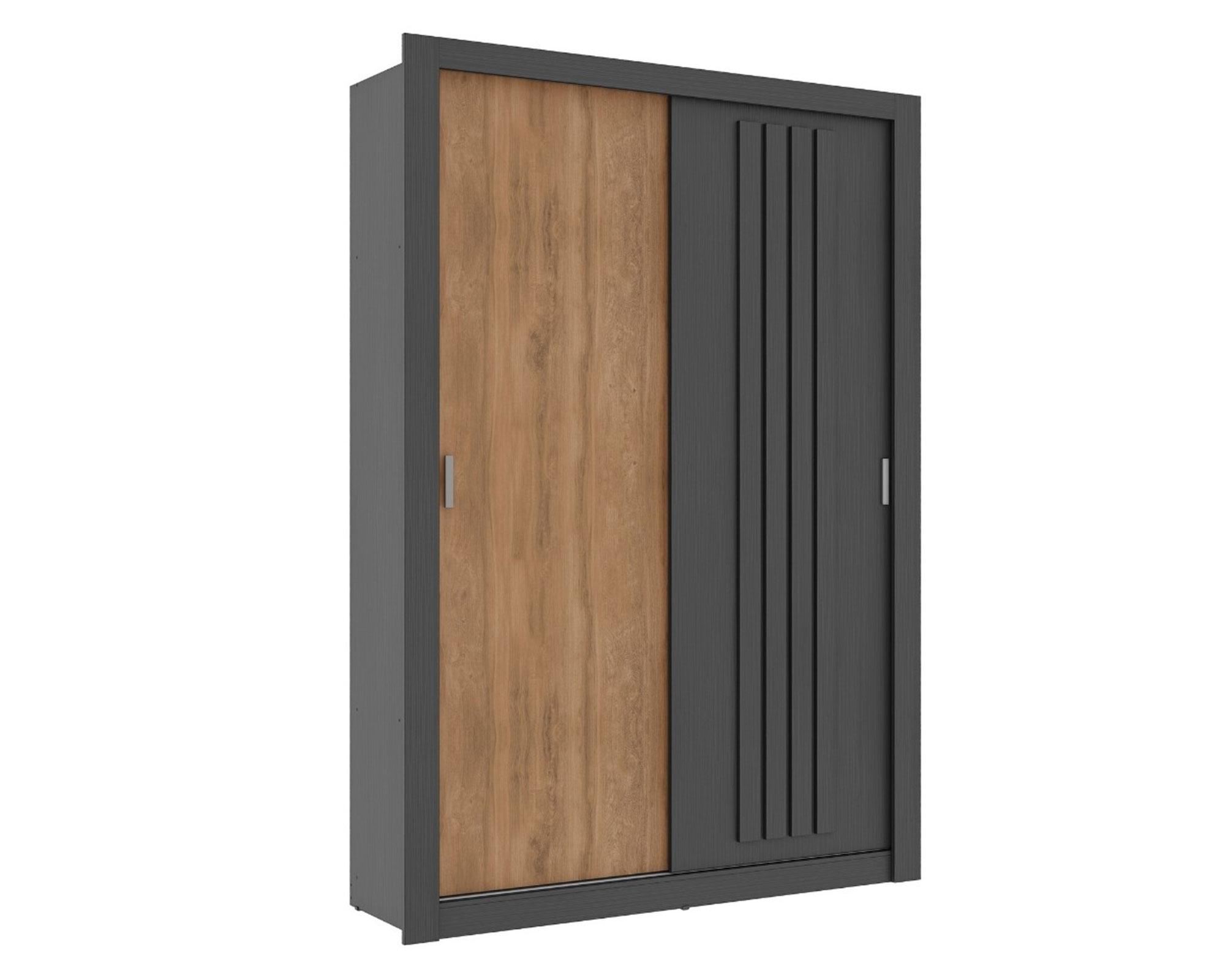 Clóset 2 puertas Bristol negro/freijo 206x120x46 cm-1