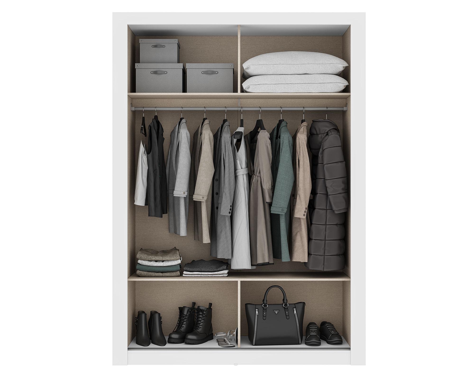 Clóset 2 puertas Bristol blanco/freijo 206x120x46 cm-2