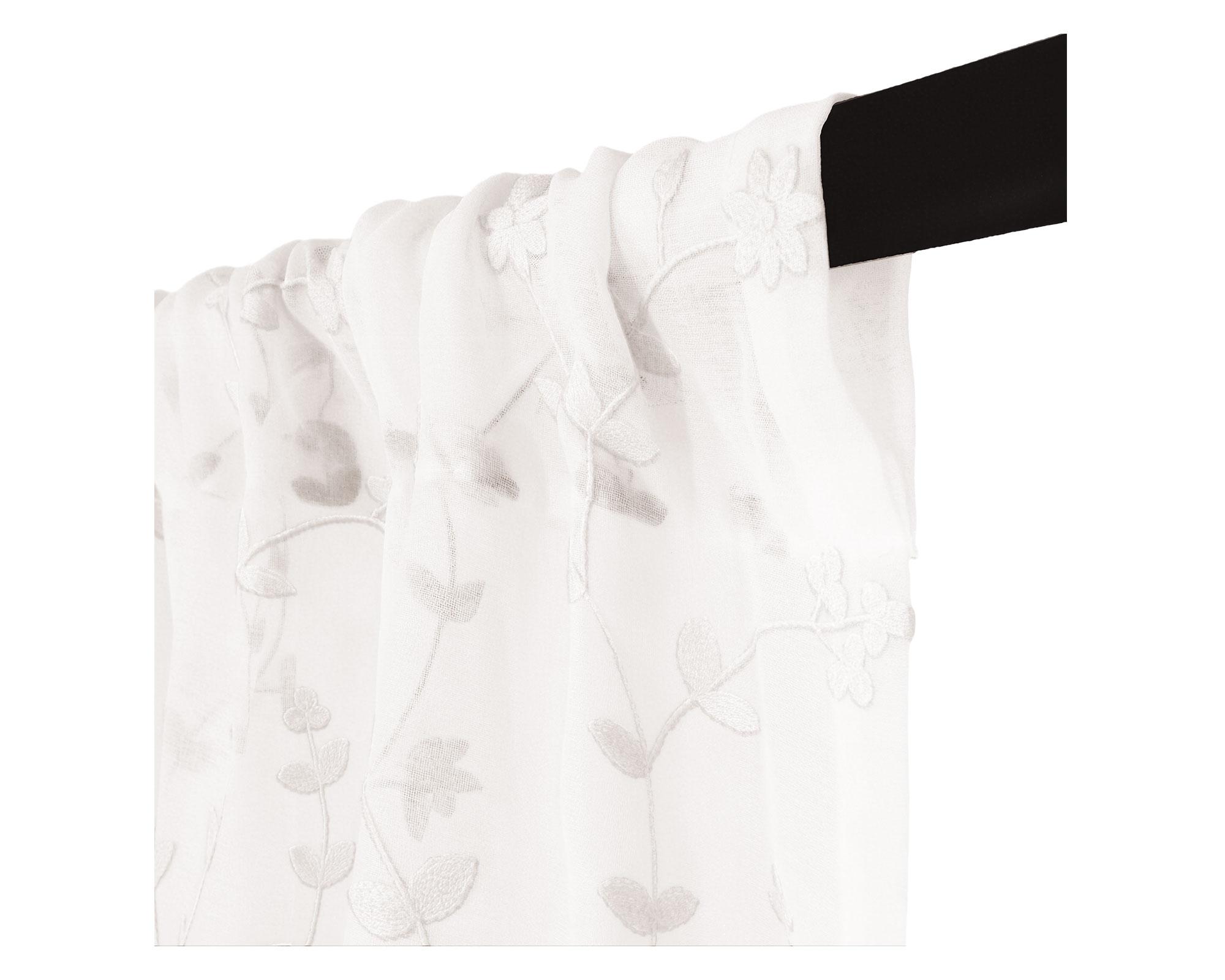 Cortina diseño flores 140x230 cm blanco-1
