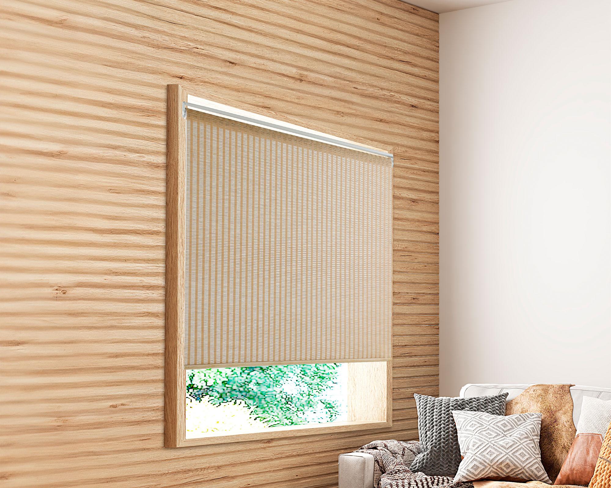 Roller sun out Cordless lineas 150x165 cm café-11