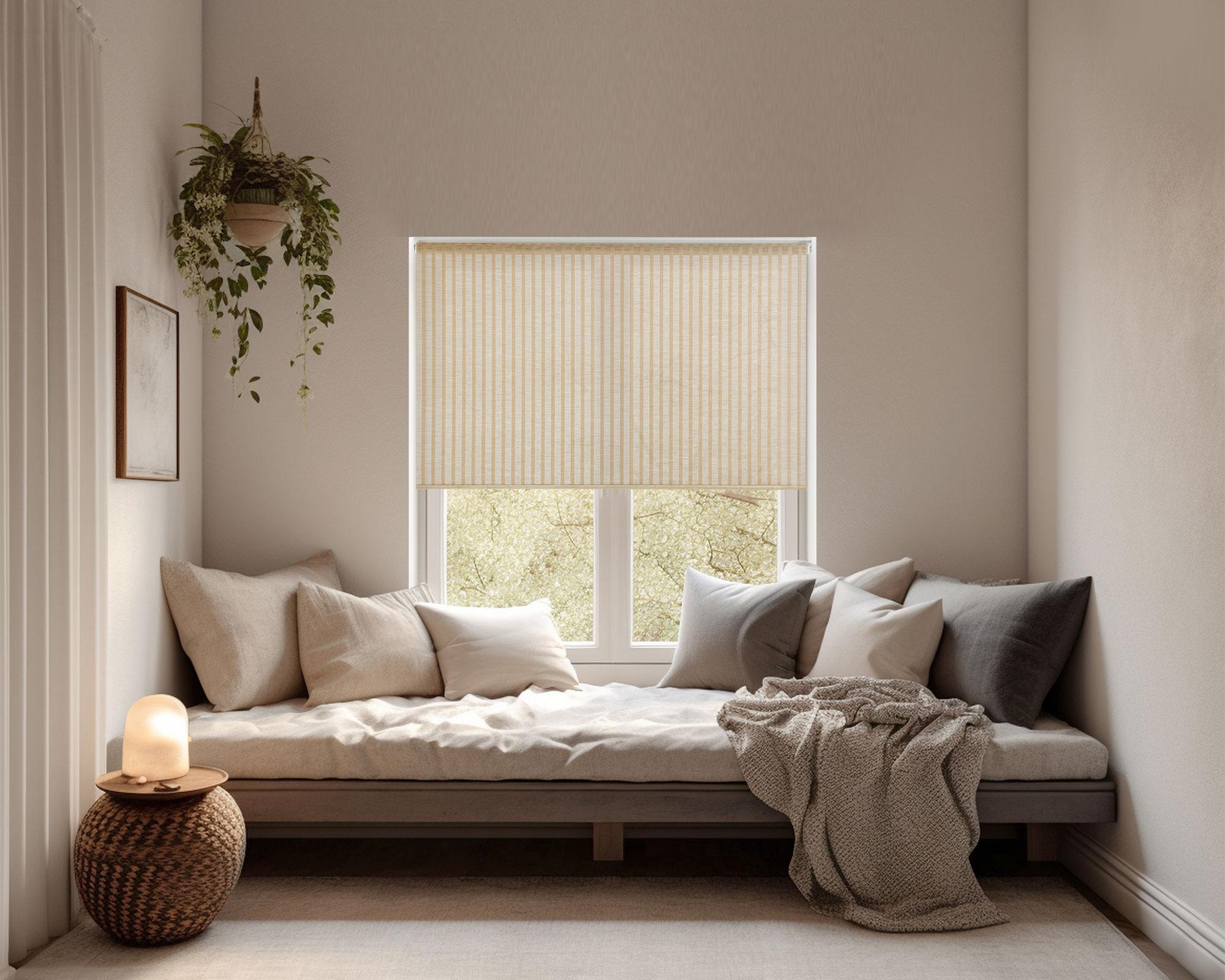 Roller sun out Cordless lineas 150x165 cm café-12