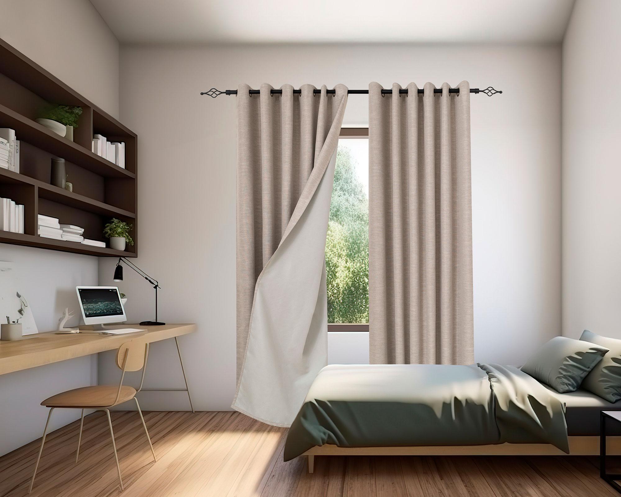 Cortina blackout Taren 200x230 cm beige-6
