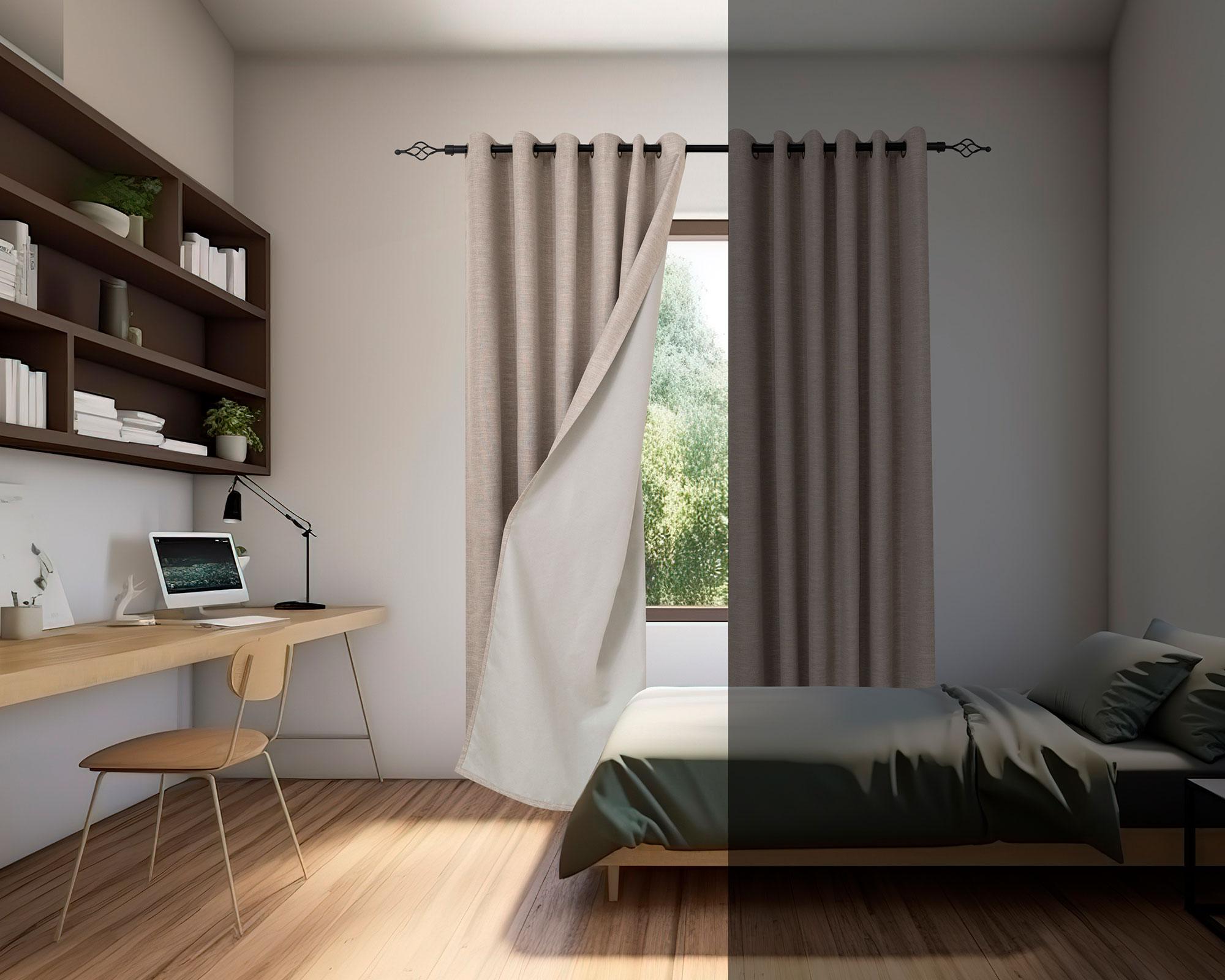 Cortina blackout Taren 200x230 cm beige-5