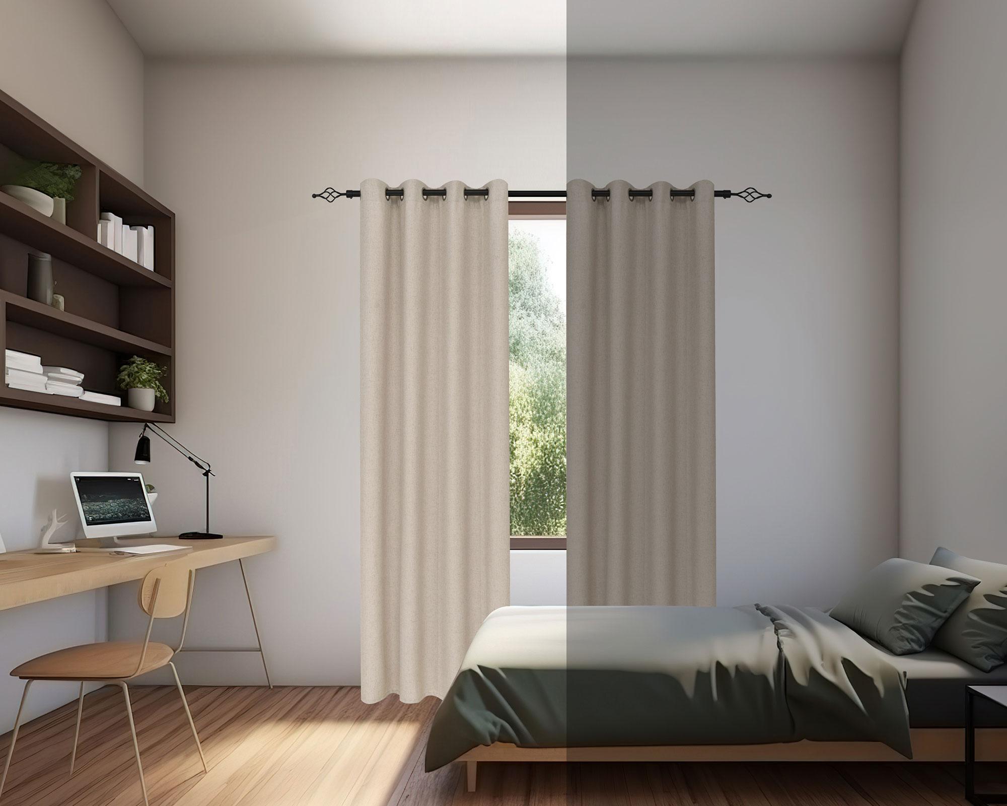 Cortina Lioren lino  200x230 cm beige-5