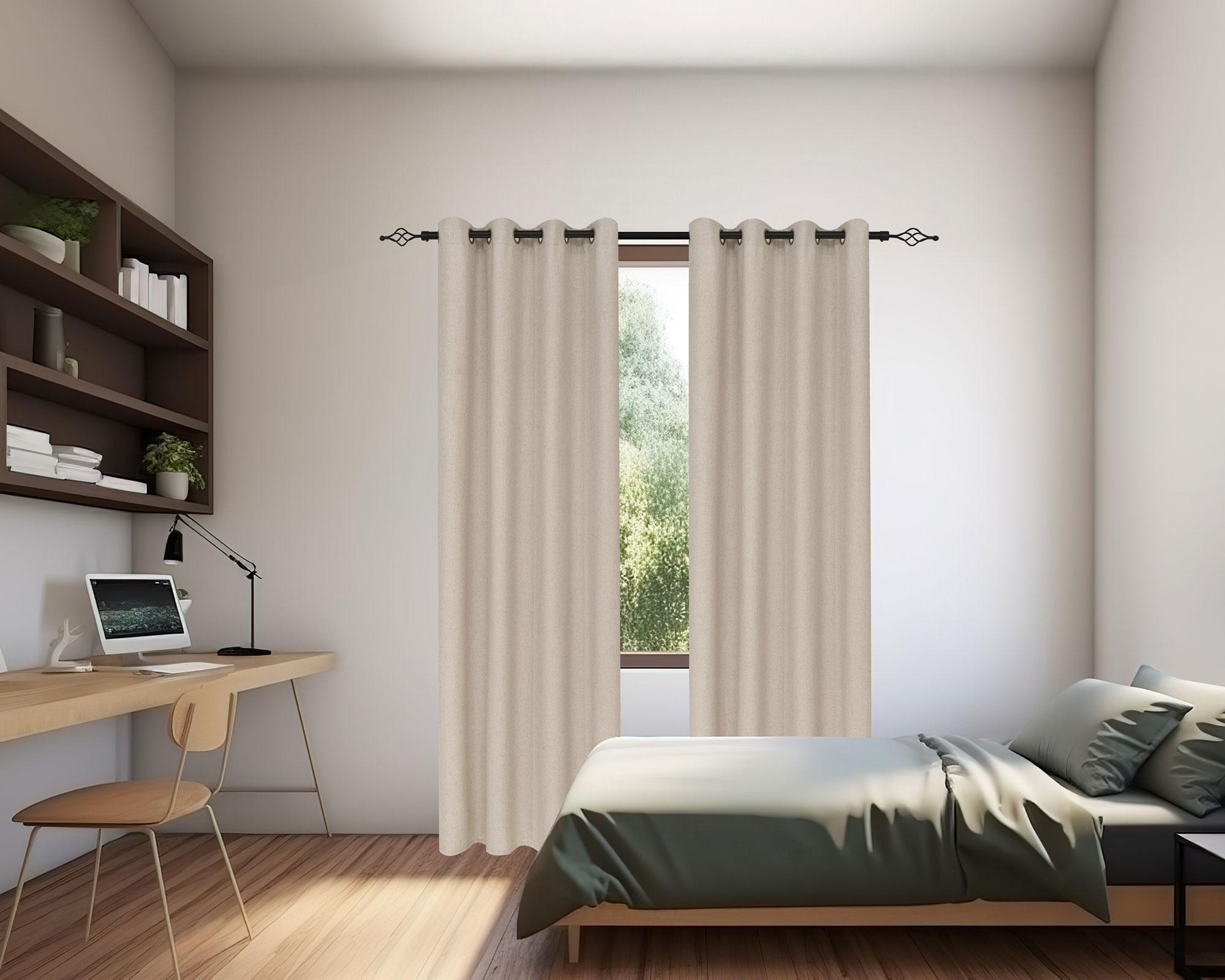 Cortina Lioren lino 140x230 cm beige-6