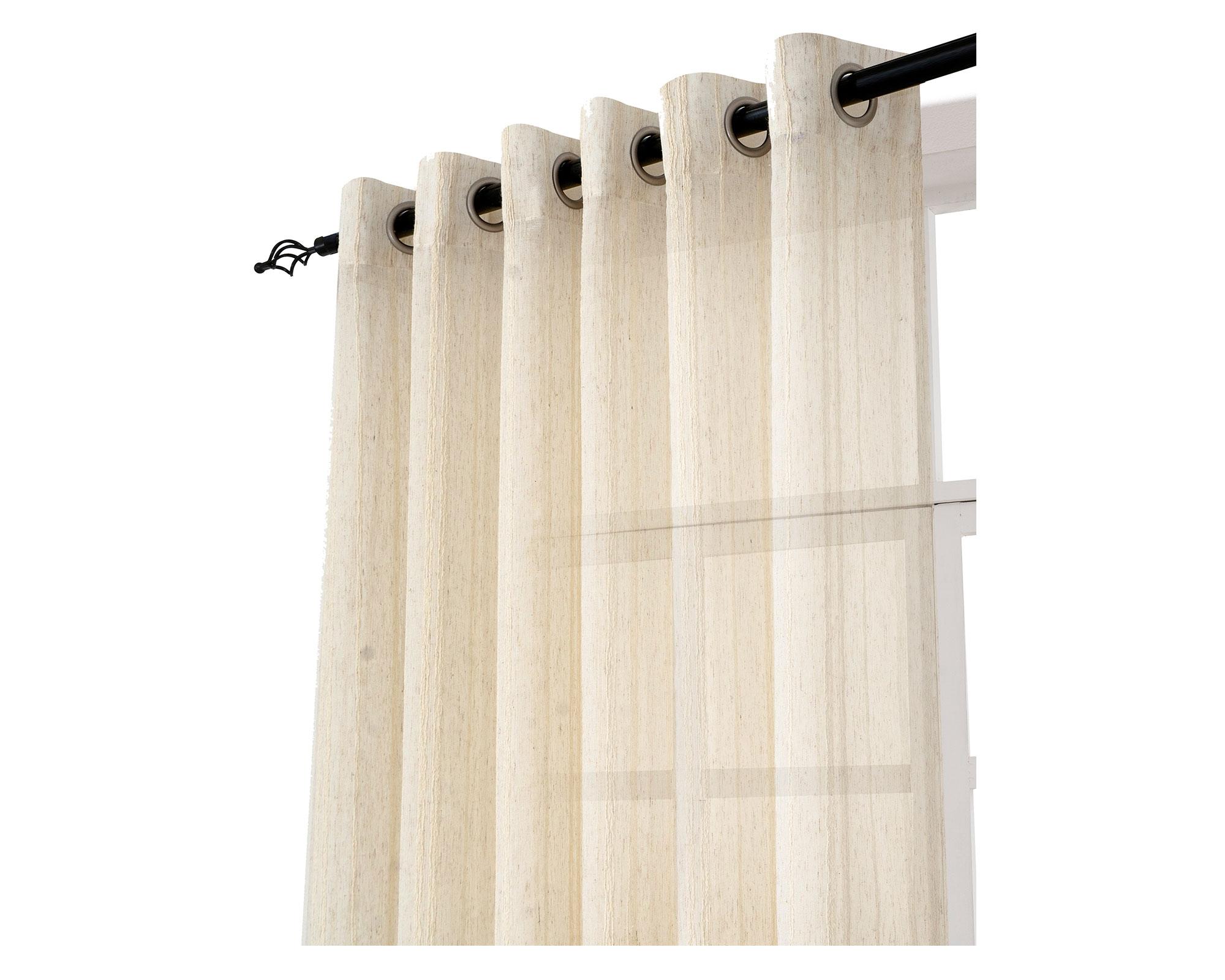 Cortina translúcida lino rustic 200x230 cm beige-3
