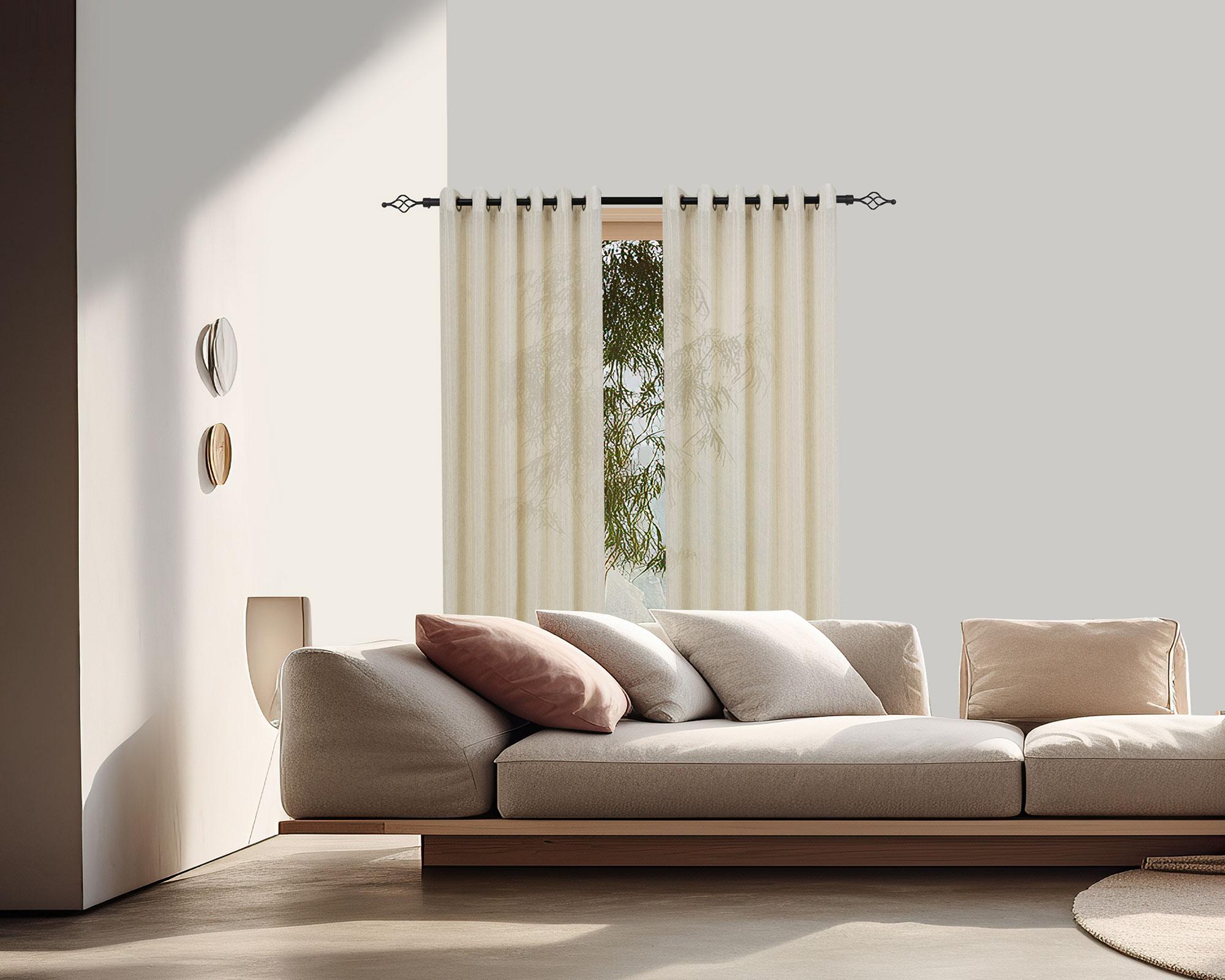 Cortina translúcida lino rustic 200x230 cm beige-6