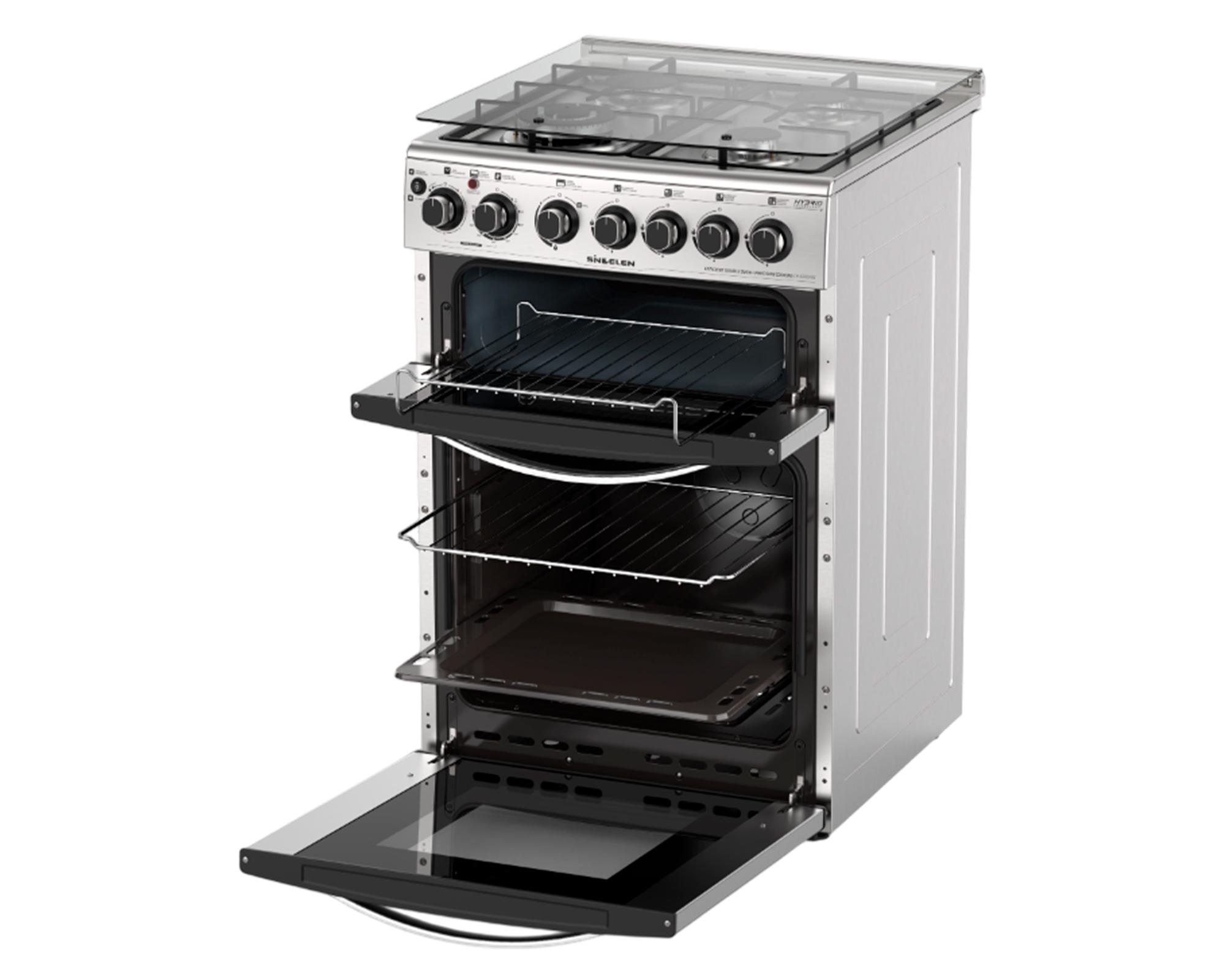 Cocina 4 quemadores doble horno hibrido CH-660DHIN-2