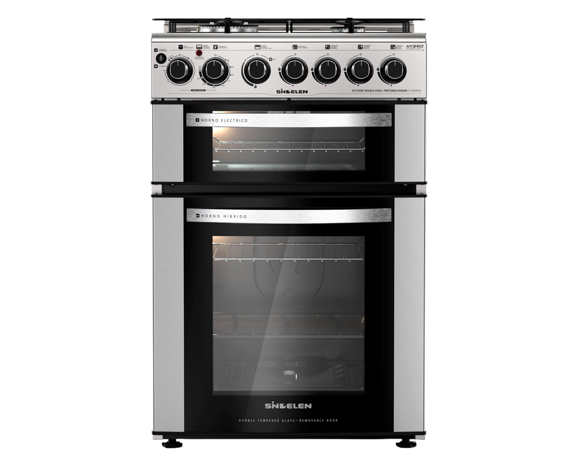 Cocina 4 quemadores doble horno hibrido CH-660DHIN-0
