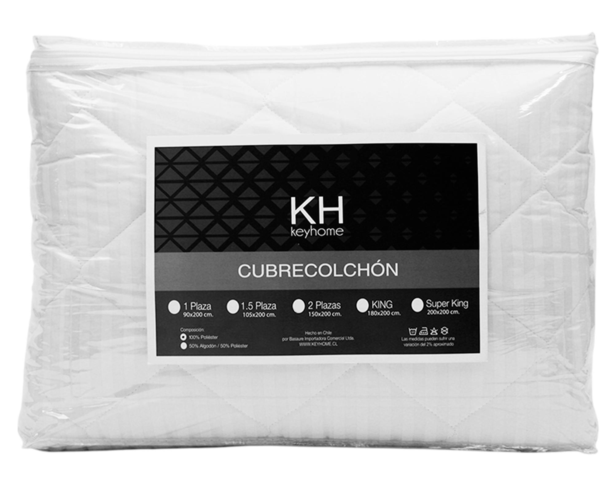 Cubrecolchón 4 esquinas blanco 1.5 plazas-2