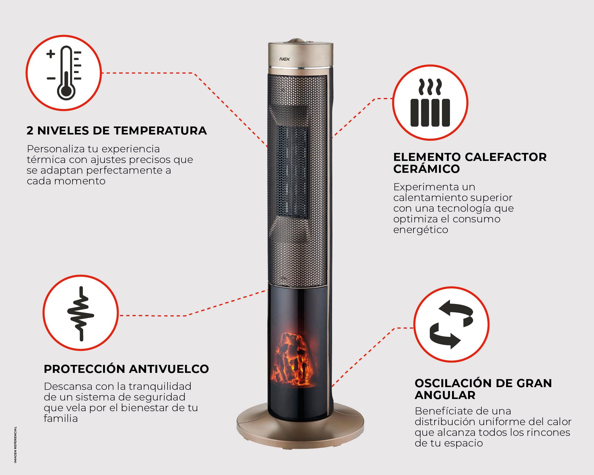 Estufa torre sin fuego 2000W-6