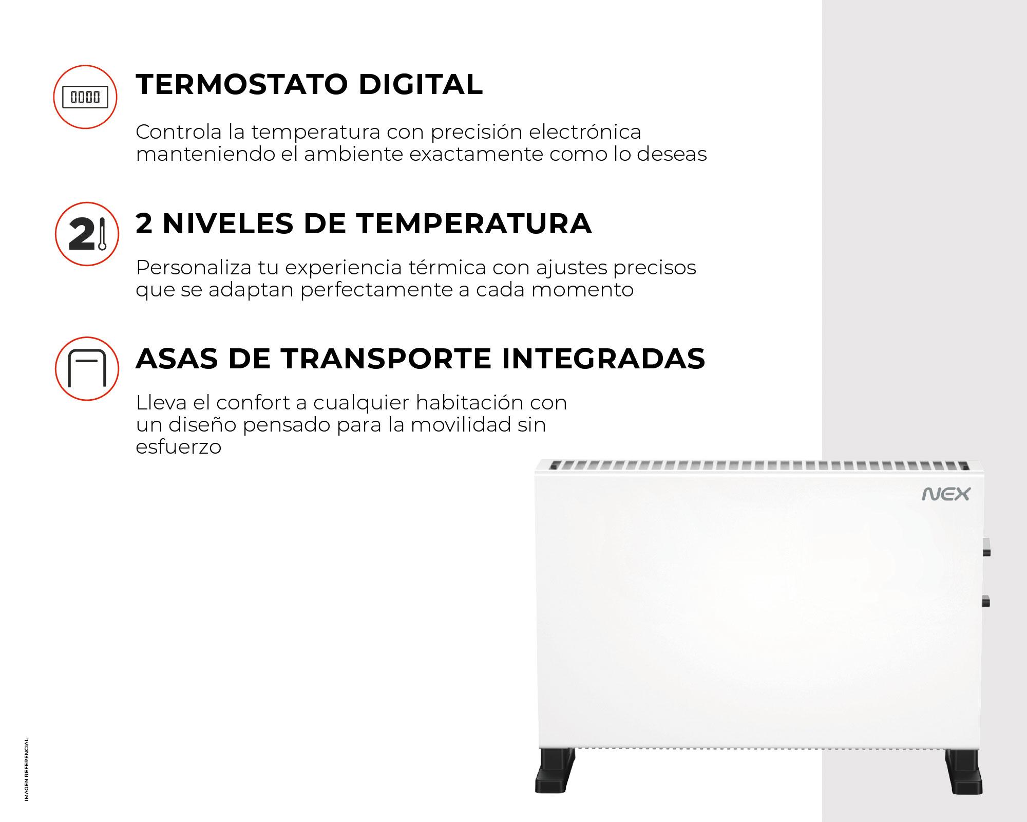 Estufa convección digital EC2000DIGT 1800W-2