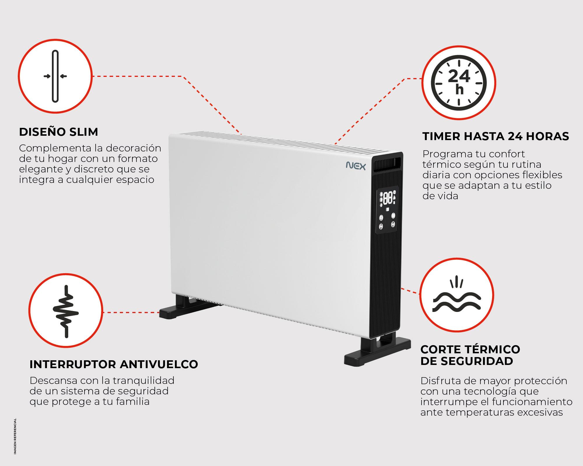 Estufa convección digital EC2000DIGT 1800W-4