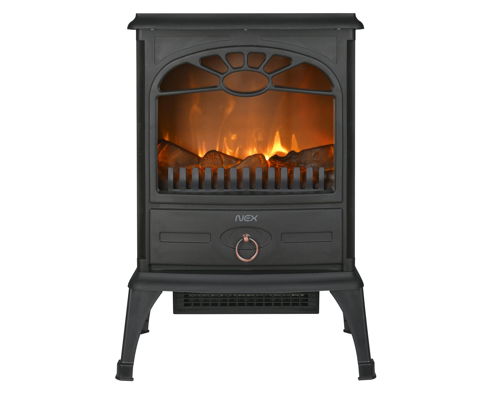 Estufa sin fuego HFS201 negro 1600W-0